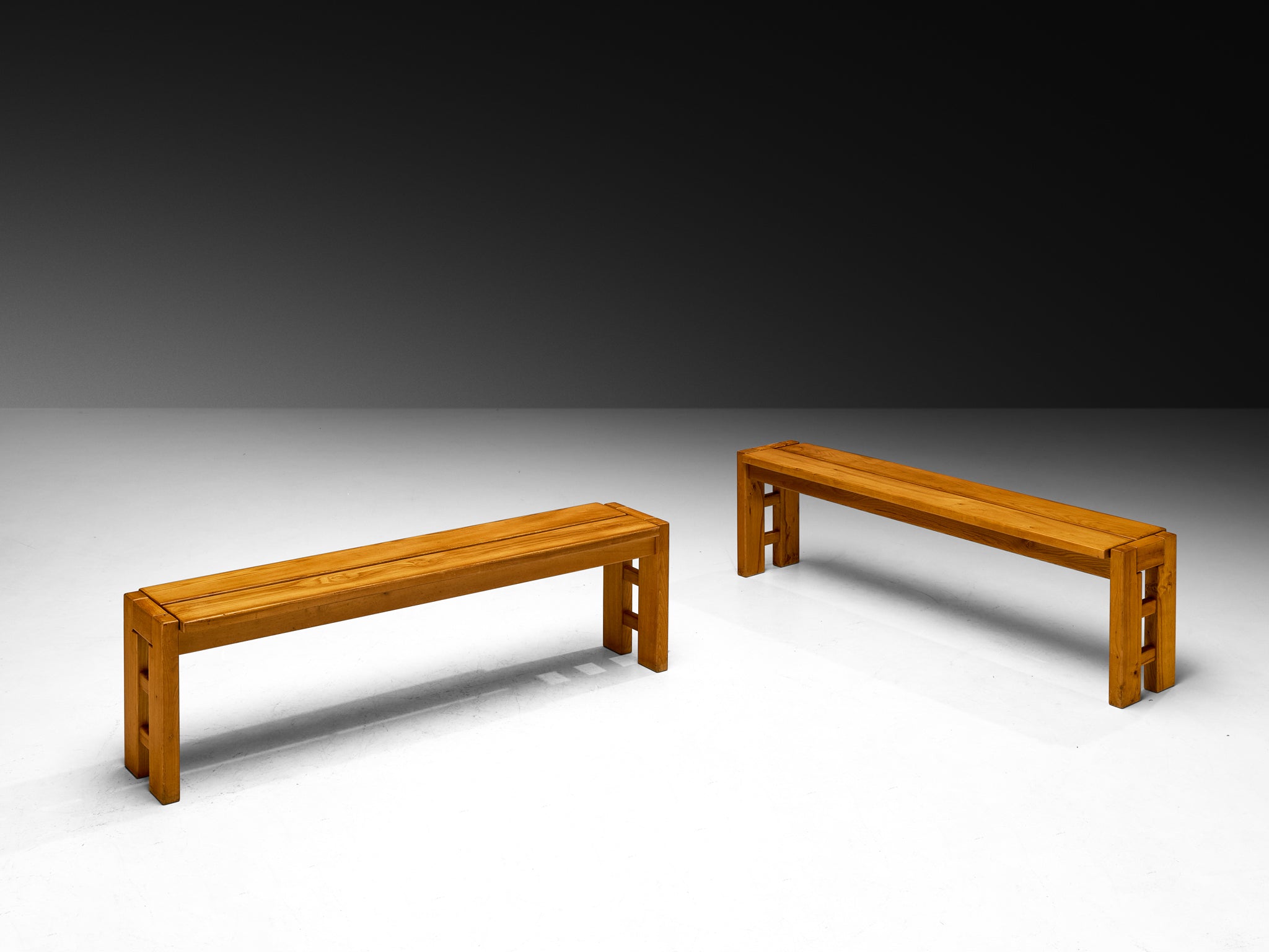 Maison Regain Grid Side Benches in Elm Seating Morentz