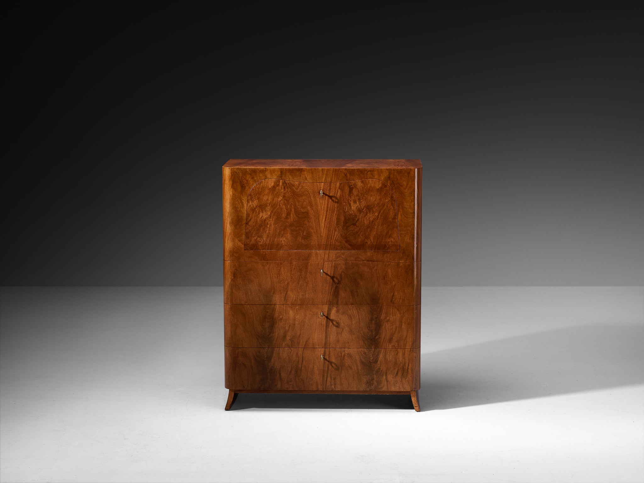 Rare Gunnel Nyman for Boman Secretaire in Pyramid Mahogany Case pieces and storage cabinets Morentz