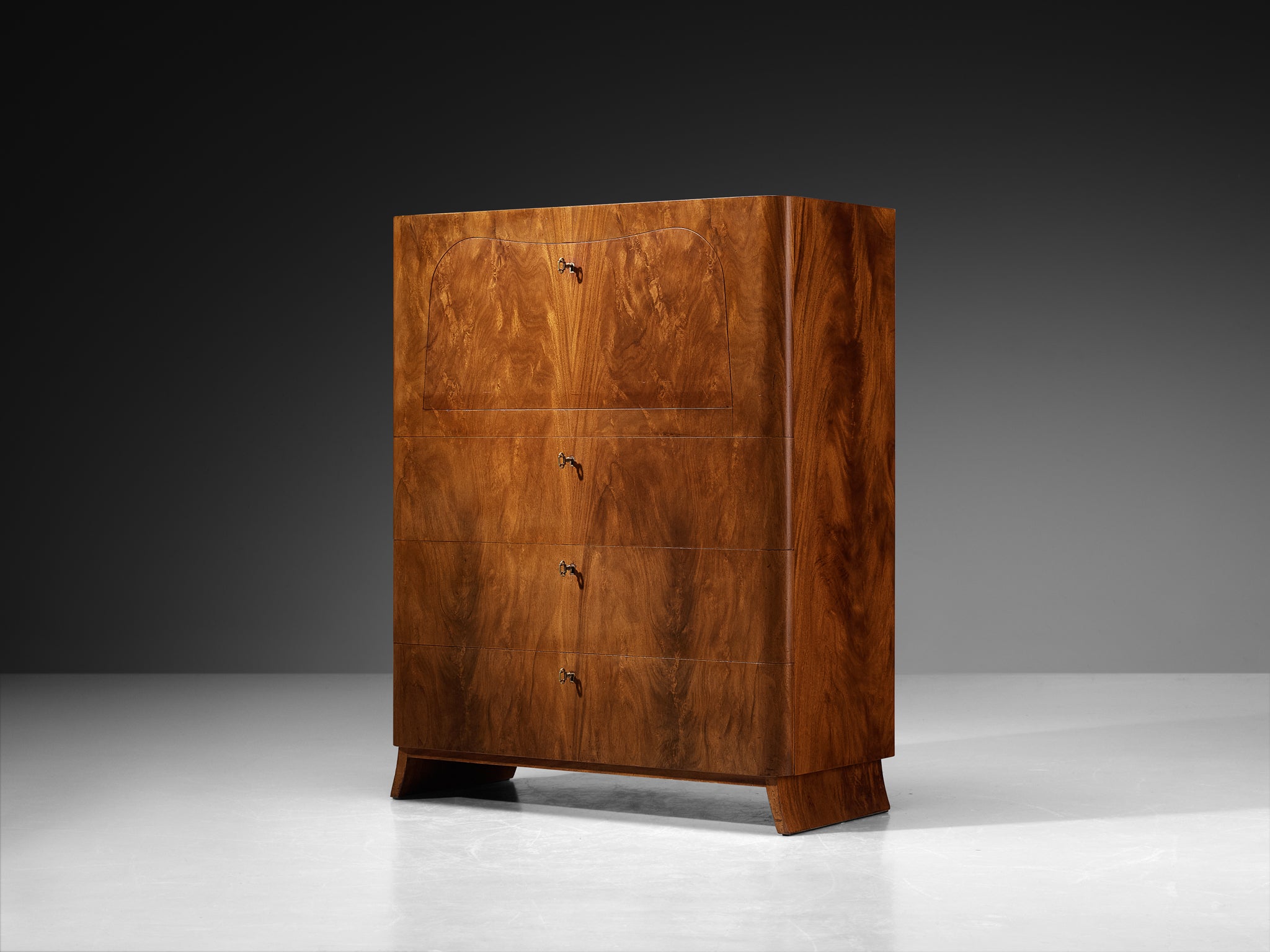 Rare Gunnel Nyman for Boman Secretaire in Pyramid Mahogany Case pieces and storage cabinets Morentz