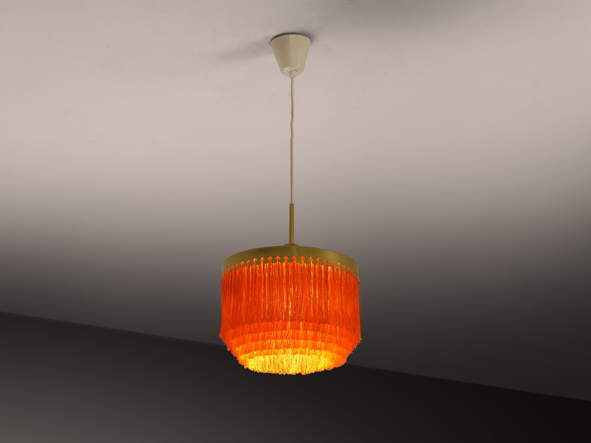 Hans-Agne Jakobsson 'Fringe' Pendant in Silk and Brass Lighting Morentz