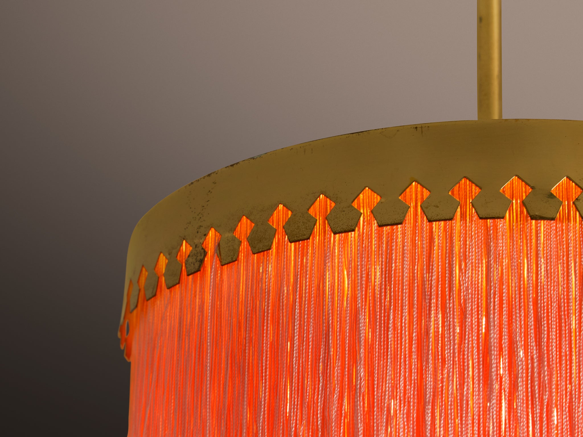 Hans-Agne Jakobsson 'Fringe' Pendants in Silk and Brass Lighting Morentz