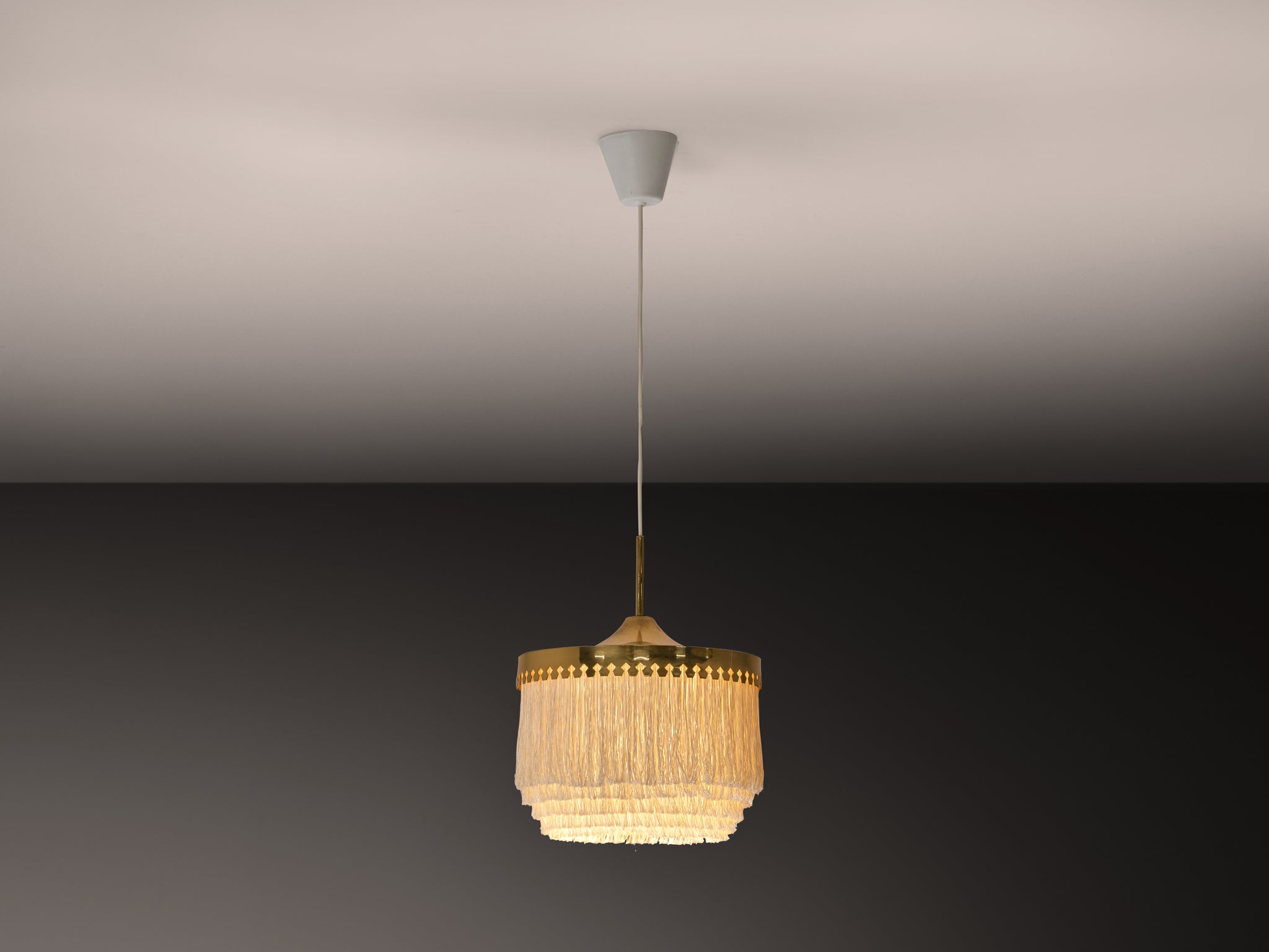 Hans-Agne Jakobsson 'Fringe' Pendant in Silk and Brass Lighting Morentz