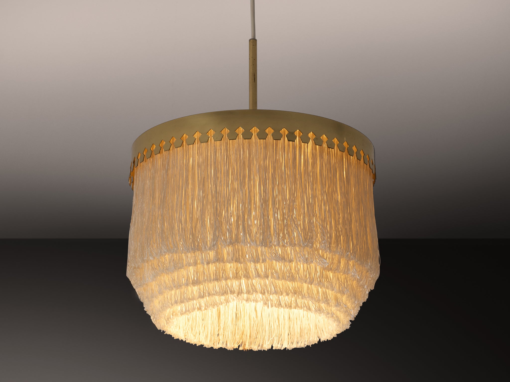 Hans-Agne Jakobsson 'Fringe' Pendant in Silk and Brass Lighting Morentz