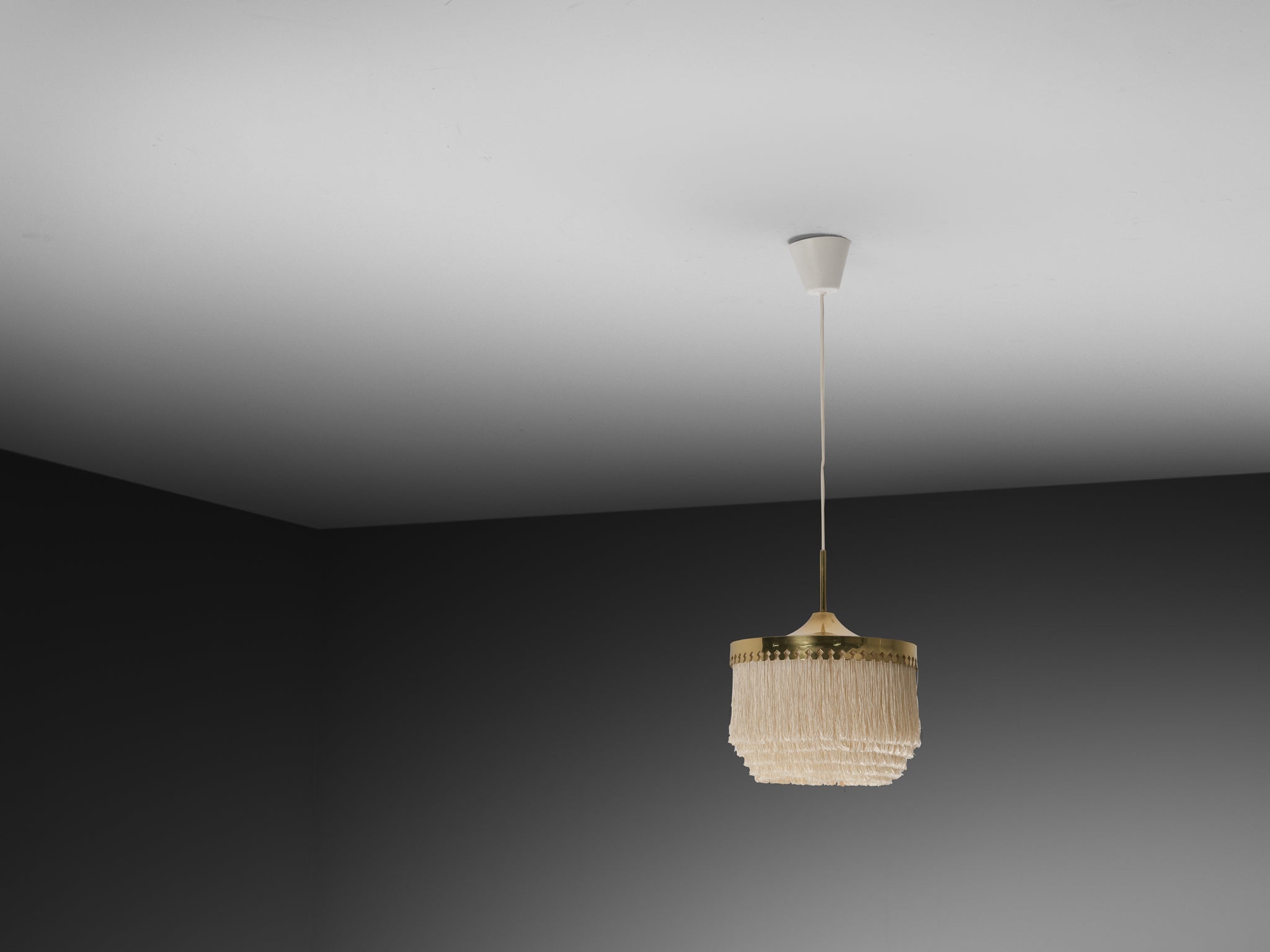 Hans-Agne Jakobsson 'Fringe' Pendant in Silk and Brass Lighting Morentz