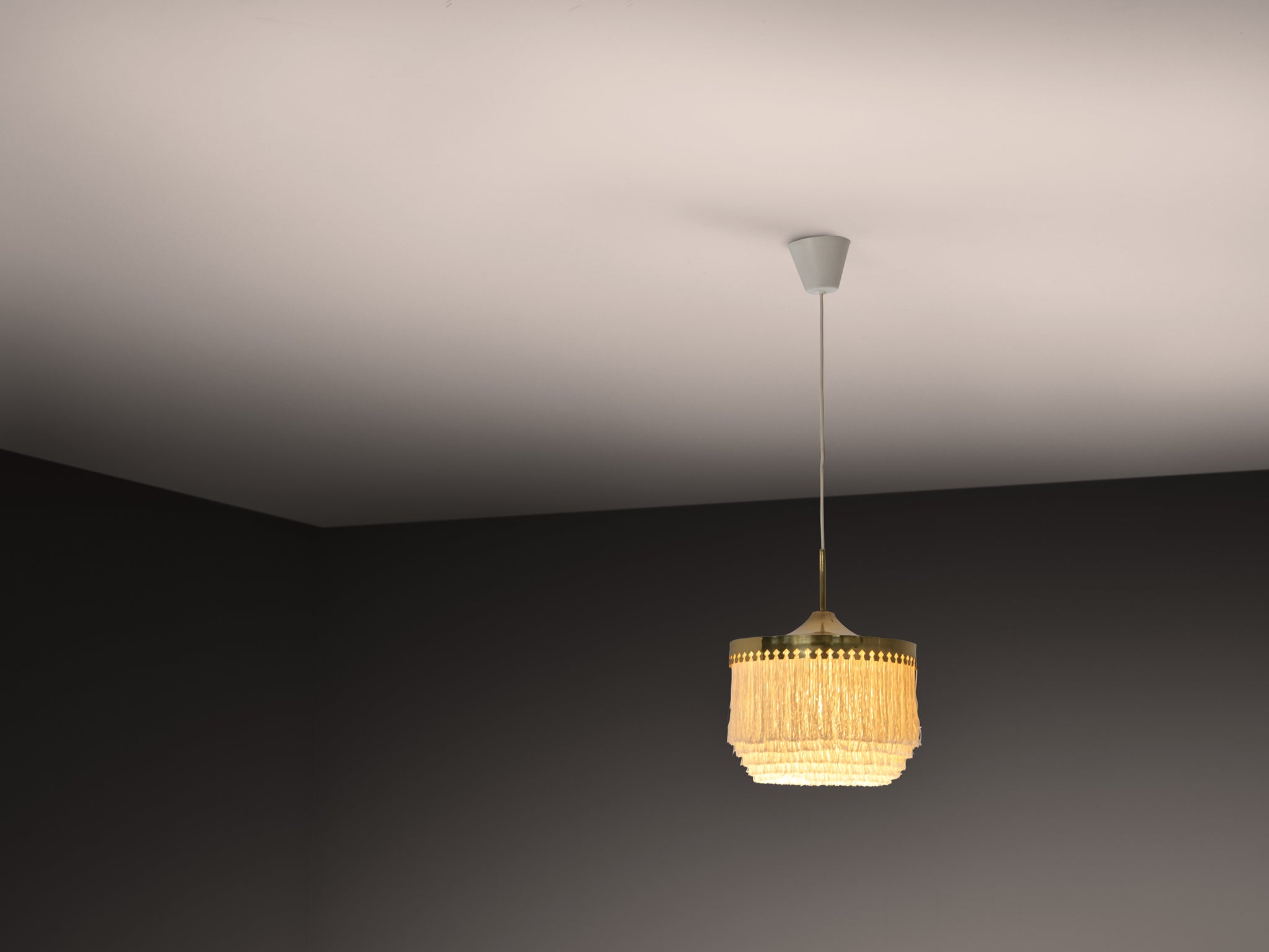 Hans-Agne Jakobsson 'Fringe' Pendant in Silk and Brass Lighting Morentz