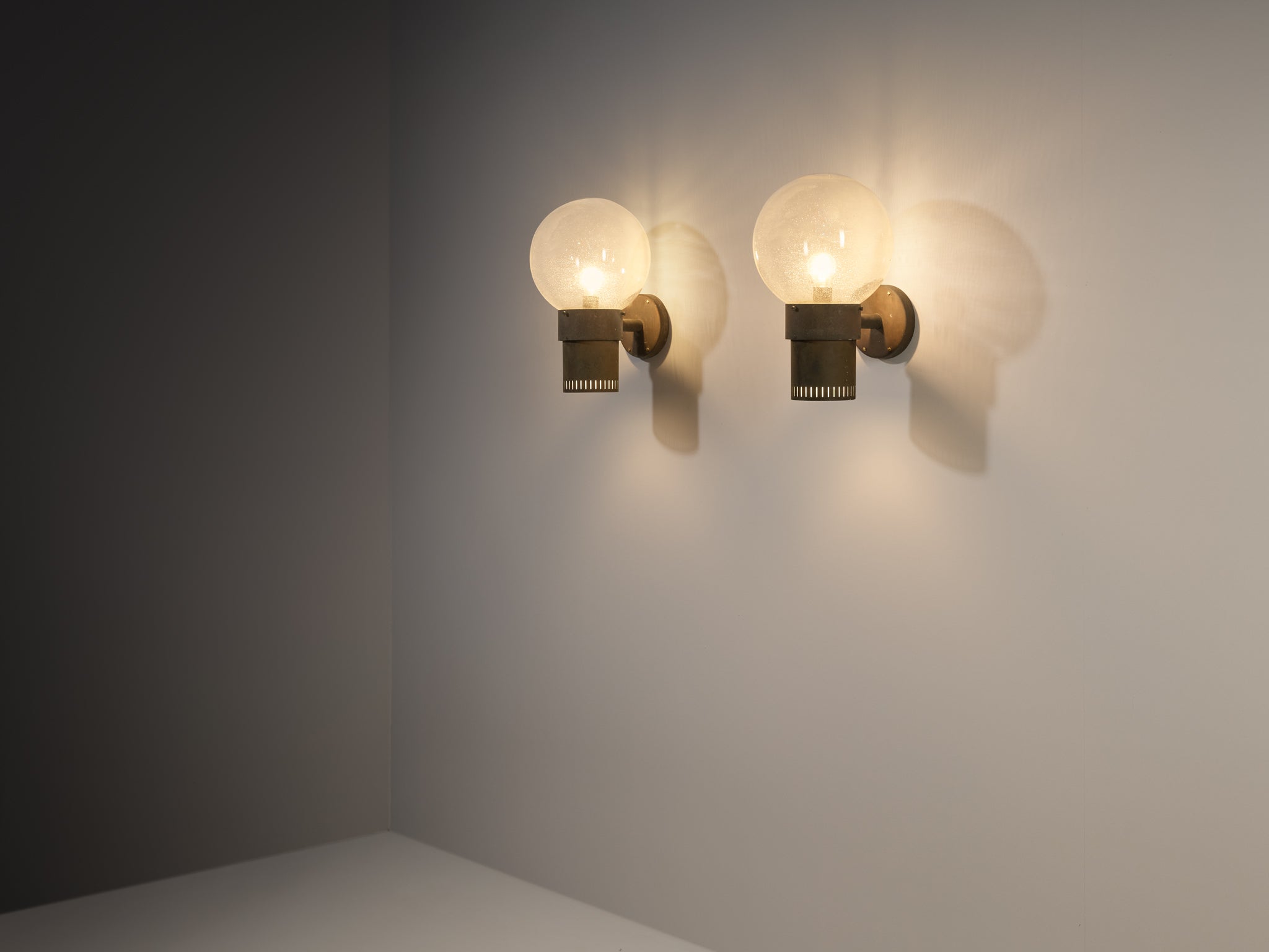 Anders Pehrson for Ateljé Lyktan 'King' Wall Lights in Copper and Blown Glass Lighting Morentz