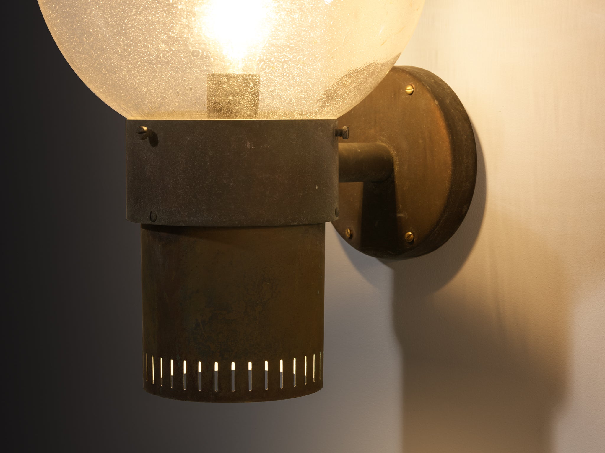 Anders Pehrson for Ateljé Lyktan 'King' Wall Lights in Copper and Blown Glass Lighting Morentz