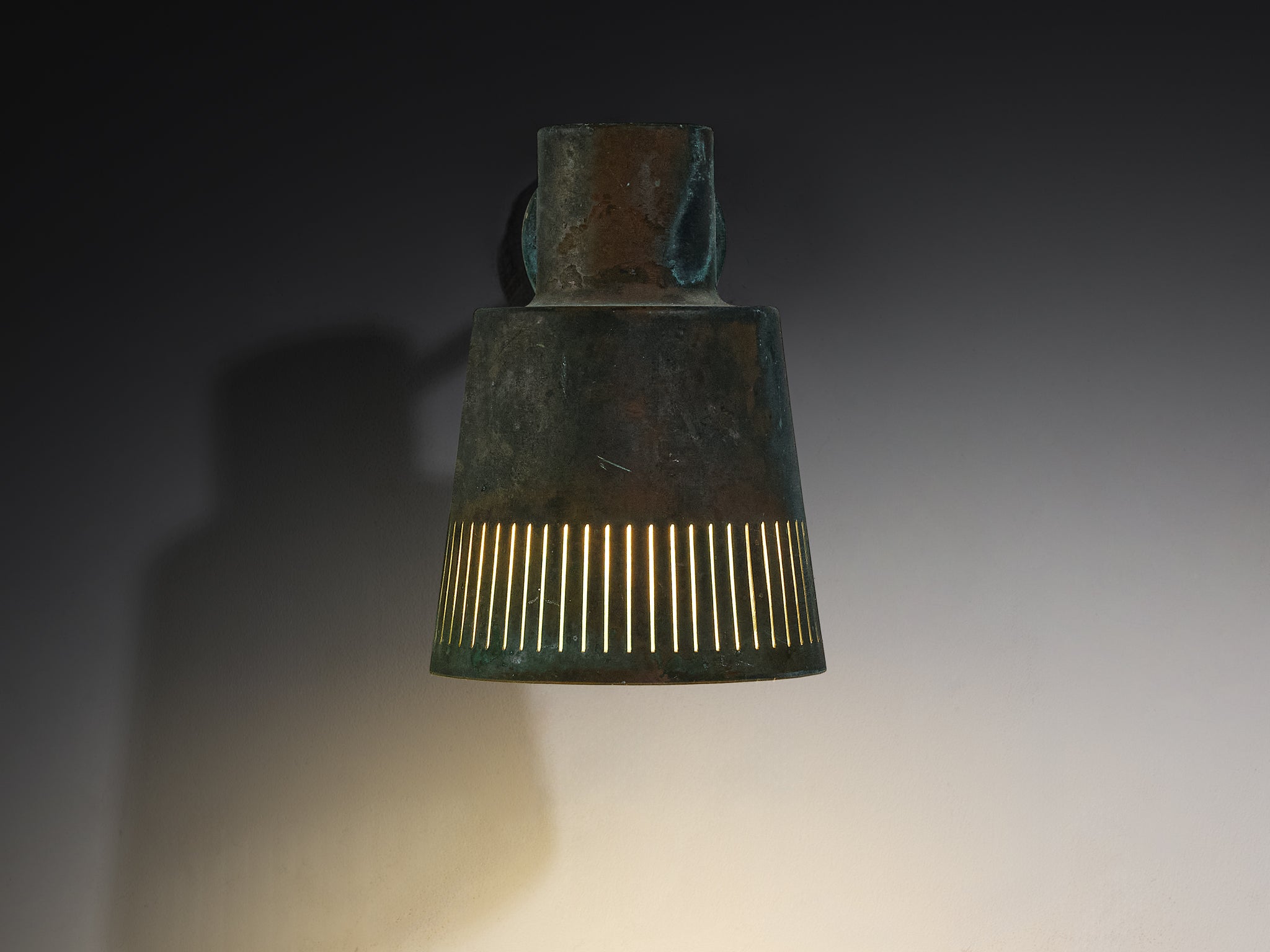 Hans Bergström for Ateljé Lyktan Wall Light in Patinated Copper Lighting Morentz