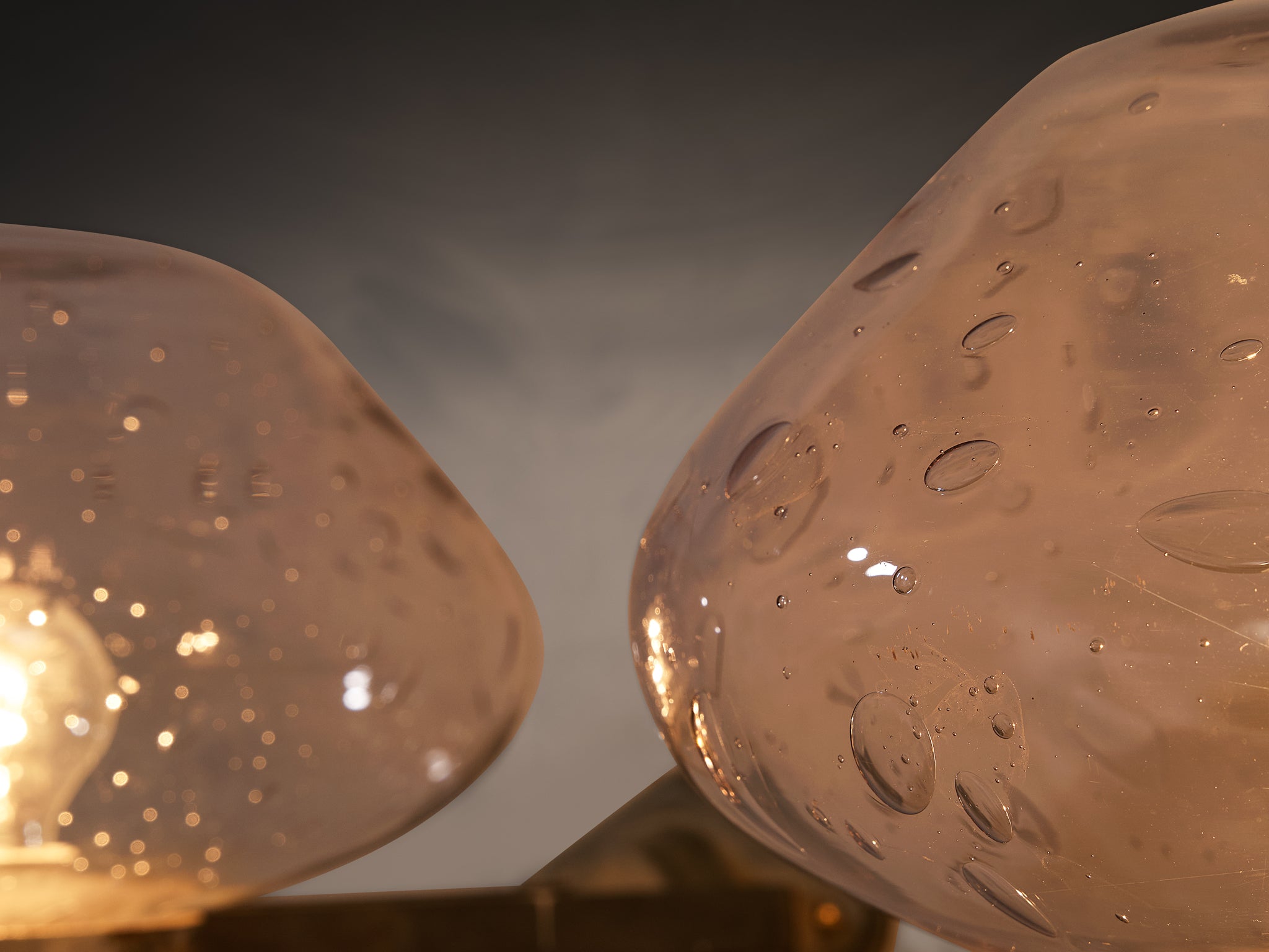 Gunnar Asplund for ASEA Wall Lights in Blown Glass and Metal Lighting Morentz