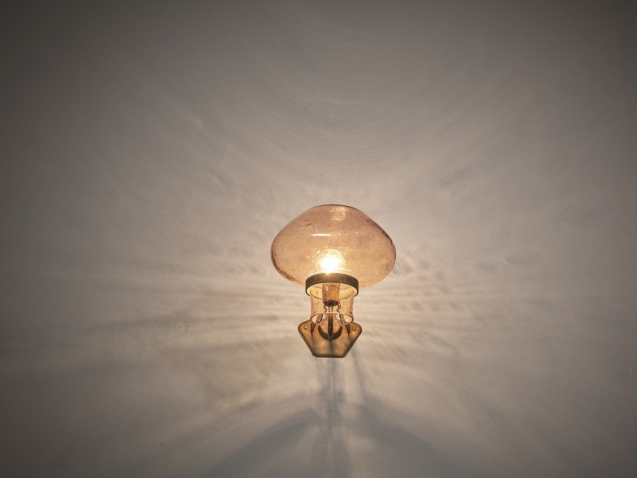 Gunnar Asplund for ASEA Wall Light in Blown Glass and Metal Lighting Morentz