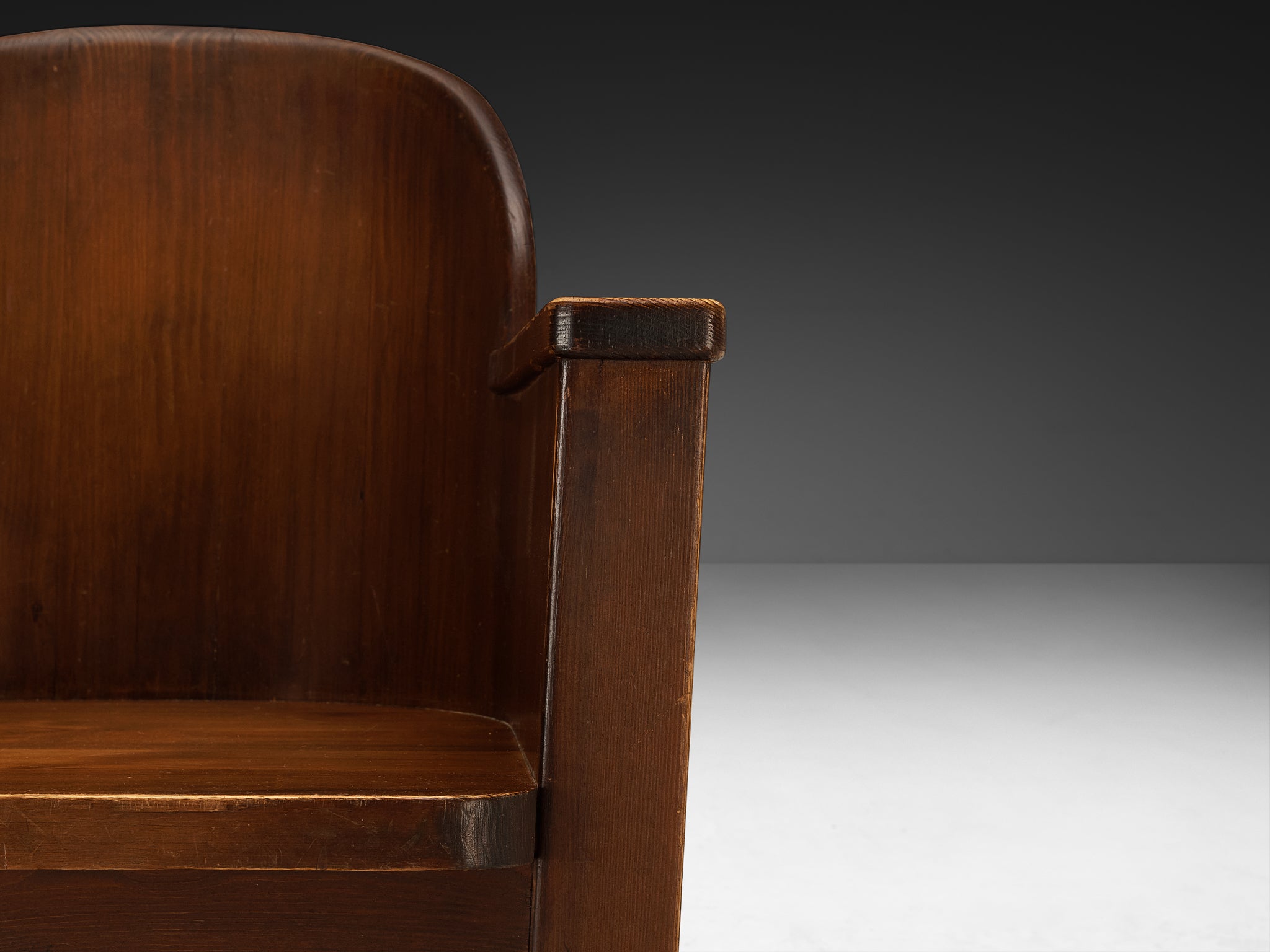 Rare Åby Möbelfabrik Pair of 'Lövåsen' Barrel Armchairs in Solid Pine and Iron Seating Morentz