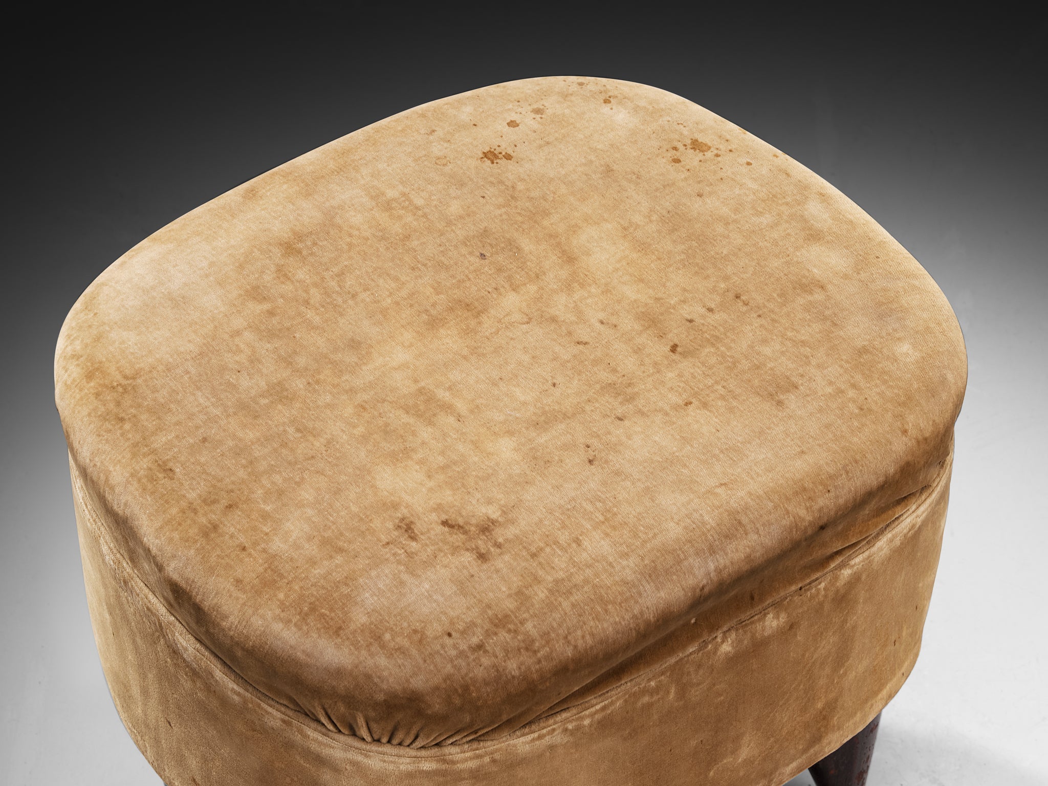 Guglielmo Veronesi for Isa Bergamo Pair of Stools in Brown Velvet Seating Morentz