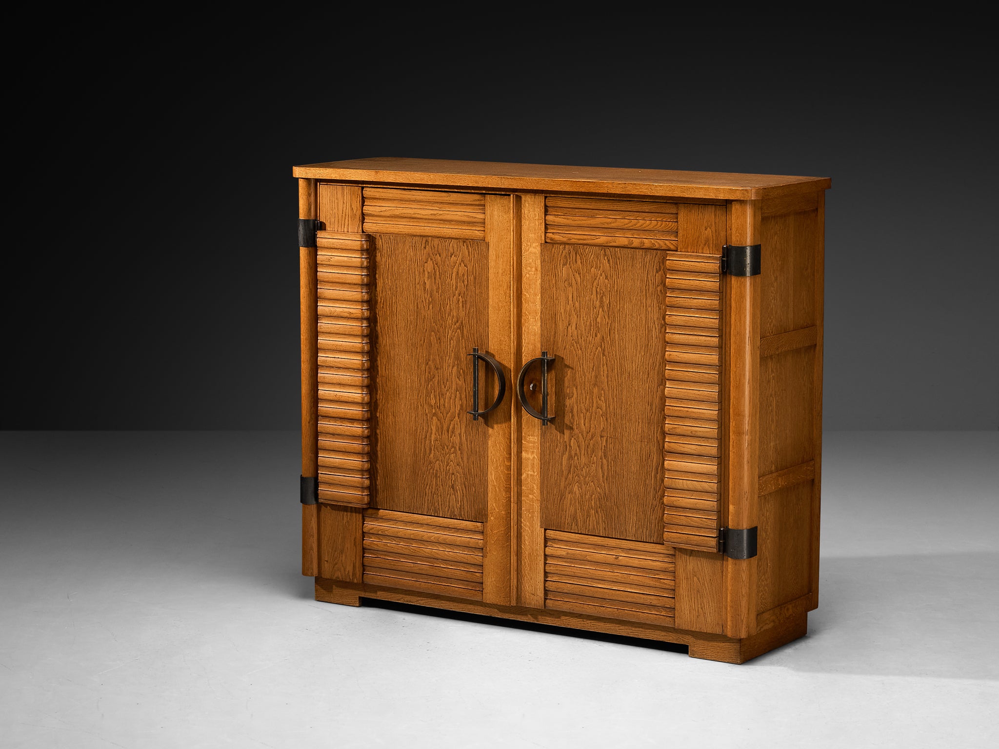 French Art Deco Cabinet in Oak and Brass Detailing Case pieces and storage cabinets Morentz