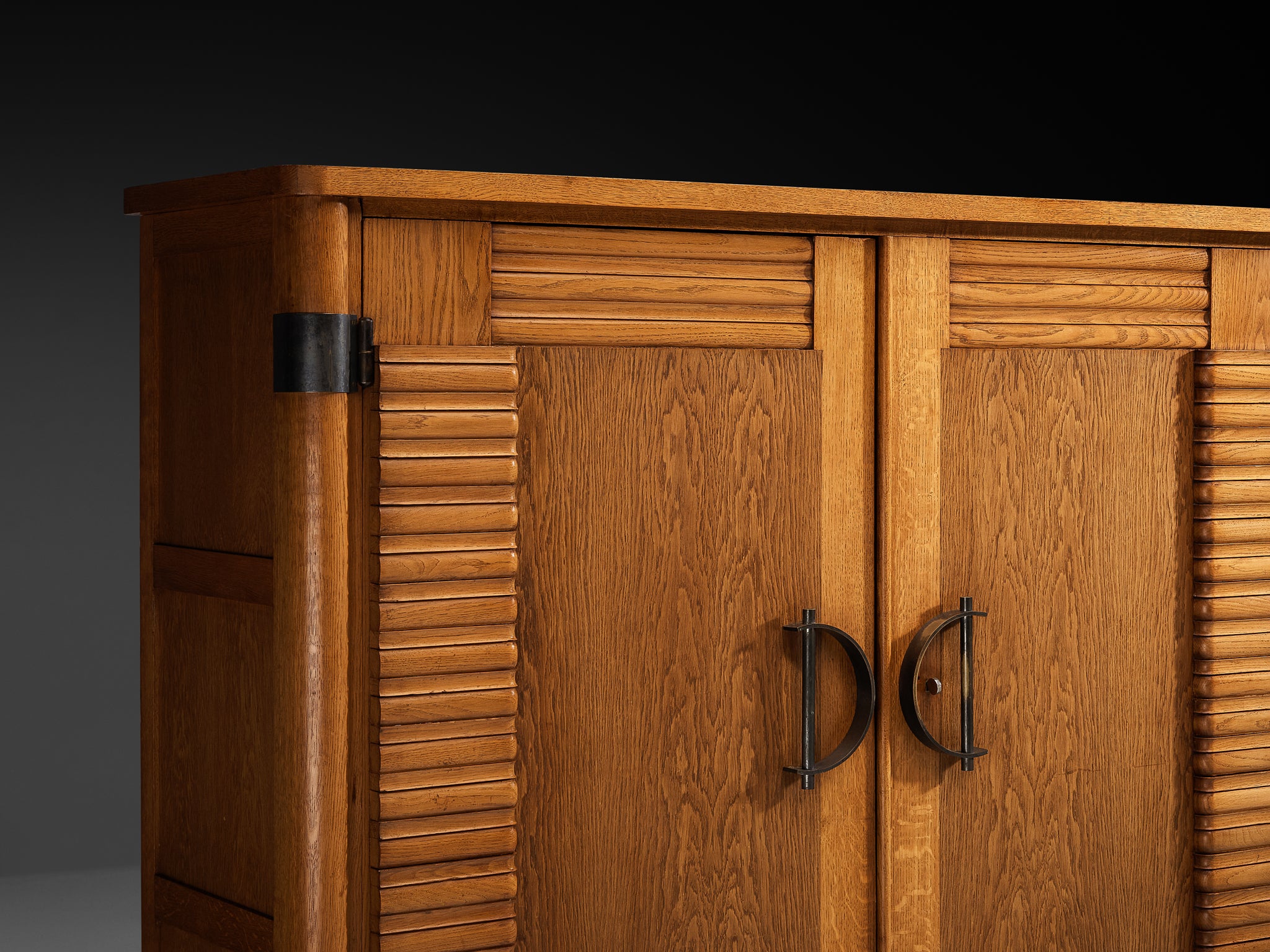 French Art Deco Cabinet in Oak and Brass Detailing Case pieces and storage cabinets Morentz