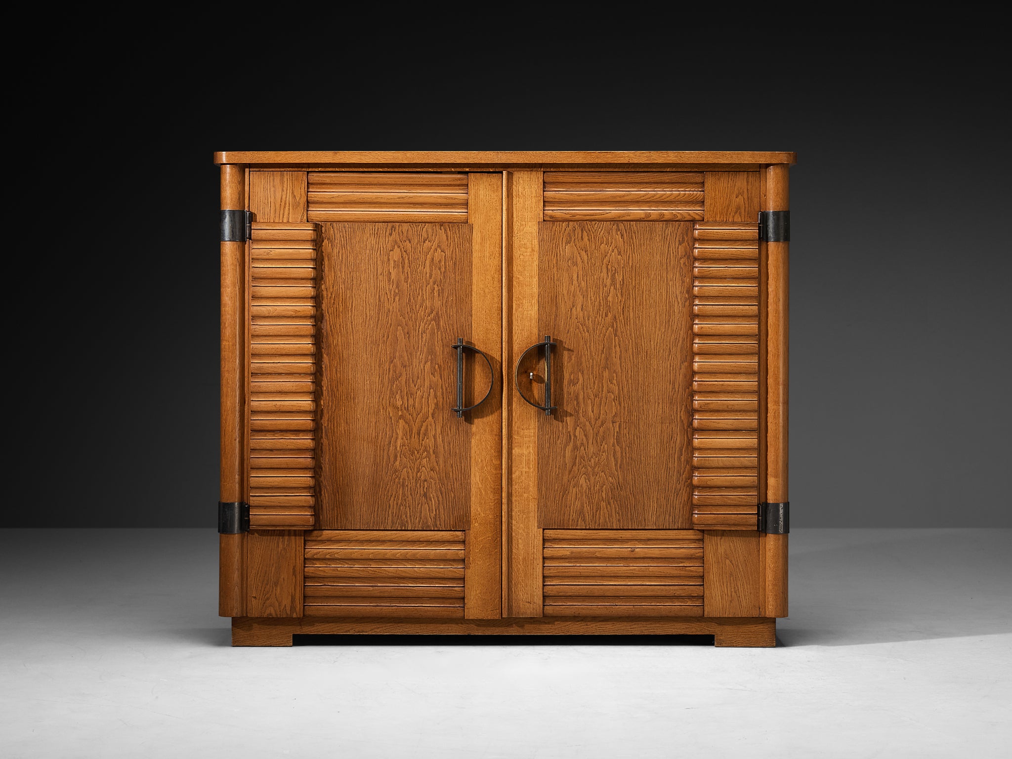 French Art Deco Cabinet in Oak and Brass Detailing Case pieces and storage cabinets Morentz