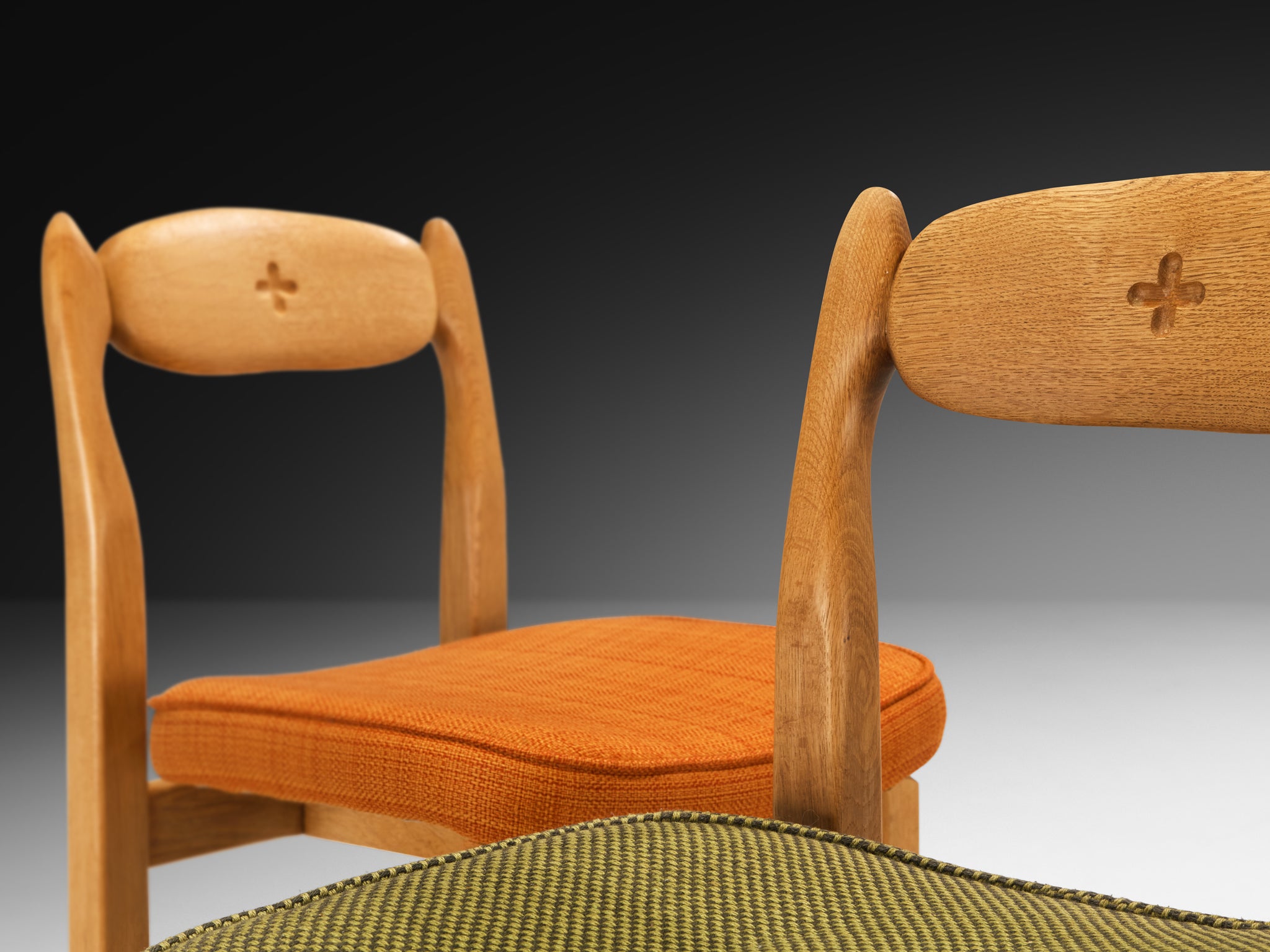 Guillerme & Chambron 'Lorraine' Dining Chairs in Solid Oak Seating Morentz