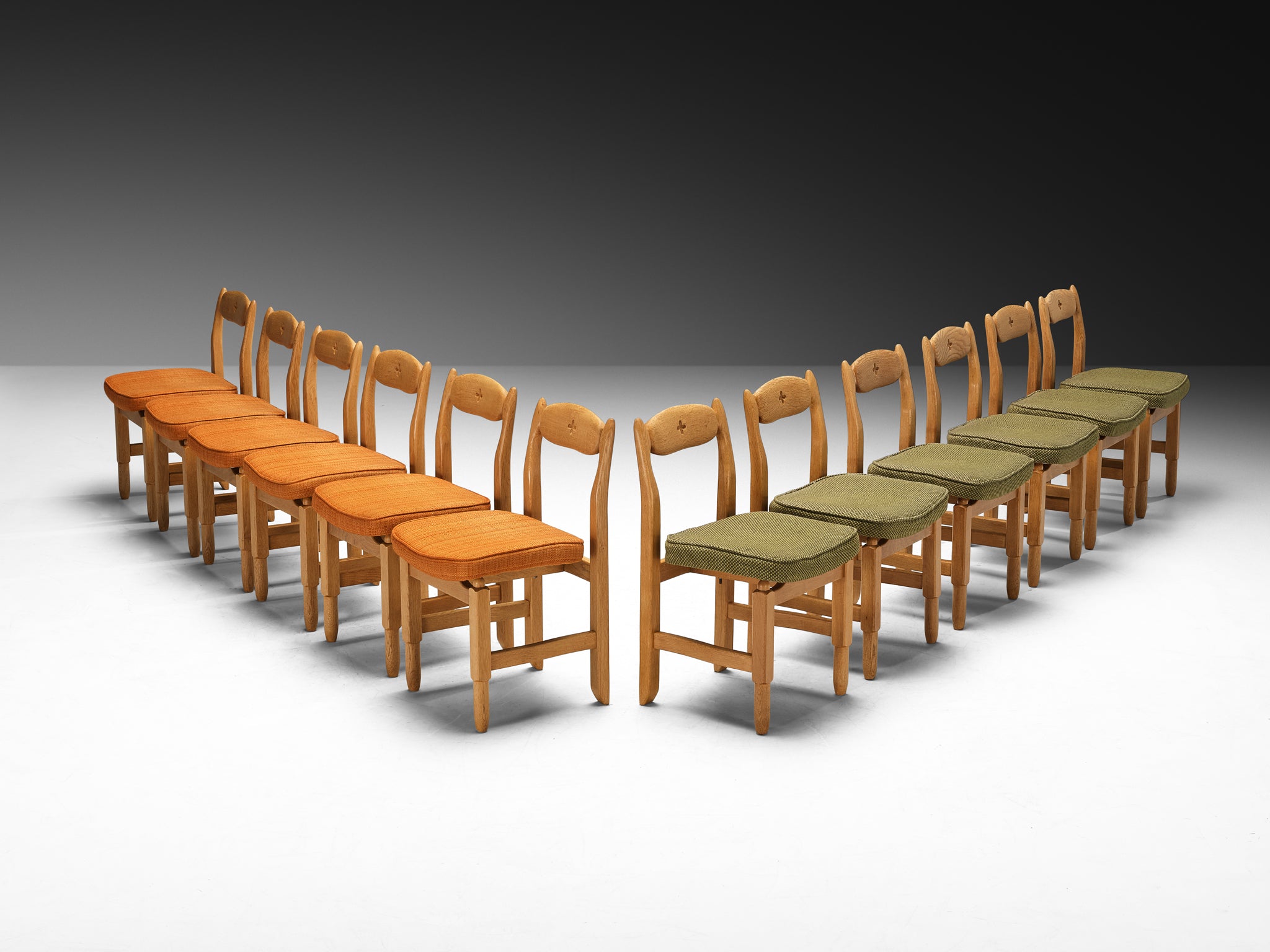 Guillerme & Chambron 'Lorraine' Dining Chairs in Solid Oak Seating Morentz