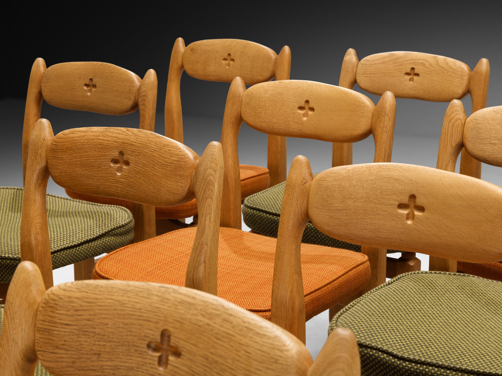 Guillerme & Chambron 'Lorraine' Dining Chairs in Solid Oak Seating Morentz