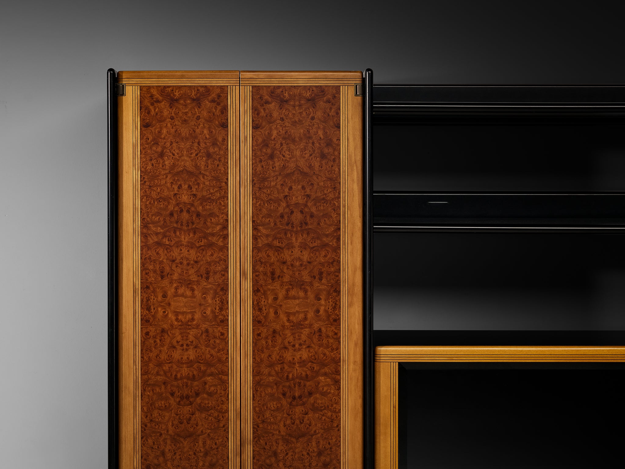 Afra & Tobia Scarpa for Maxalto 'Artona' Wall Unit with Vitrine in Walnut
