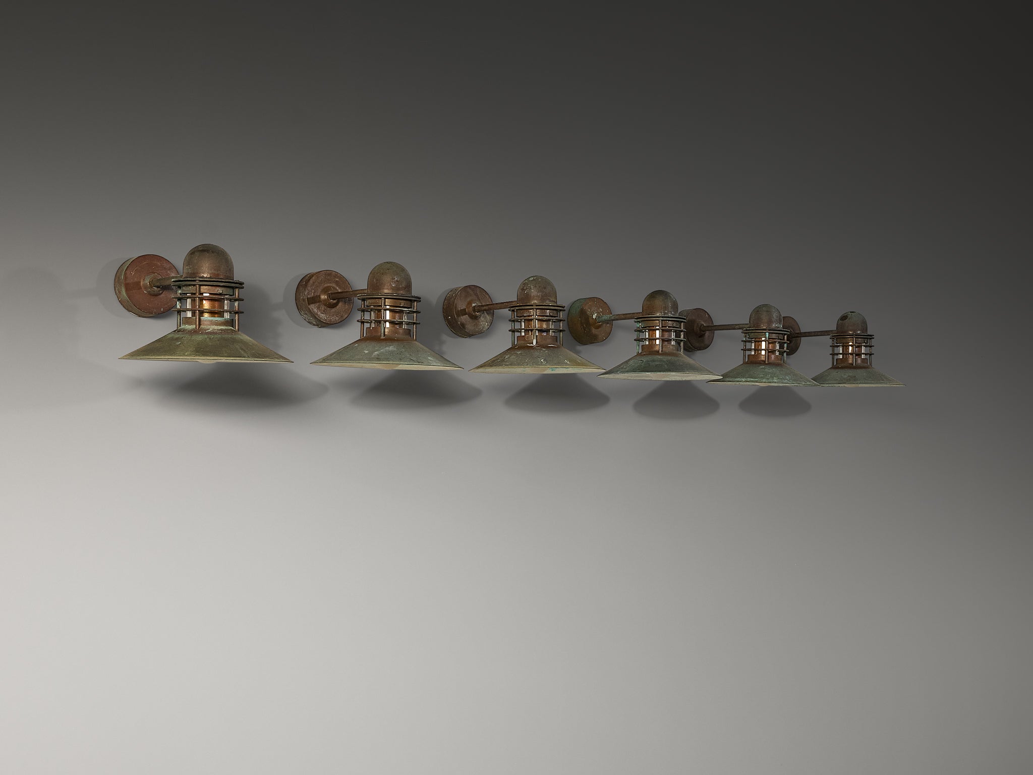 Homann & Kjær for Louis Poulson Wall Lamps ‘Nyhavn’ in Copper Lighting Morentz
