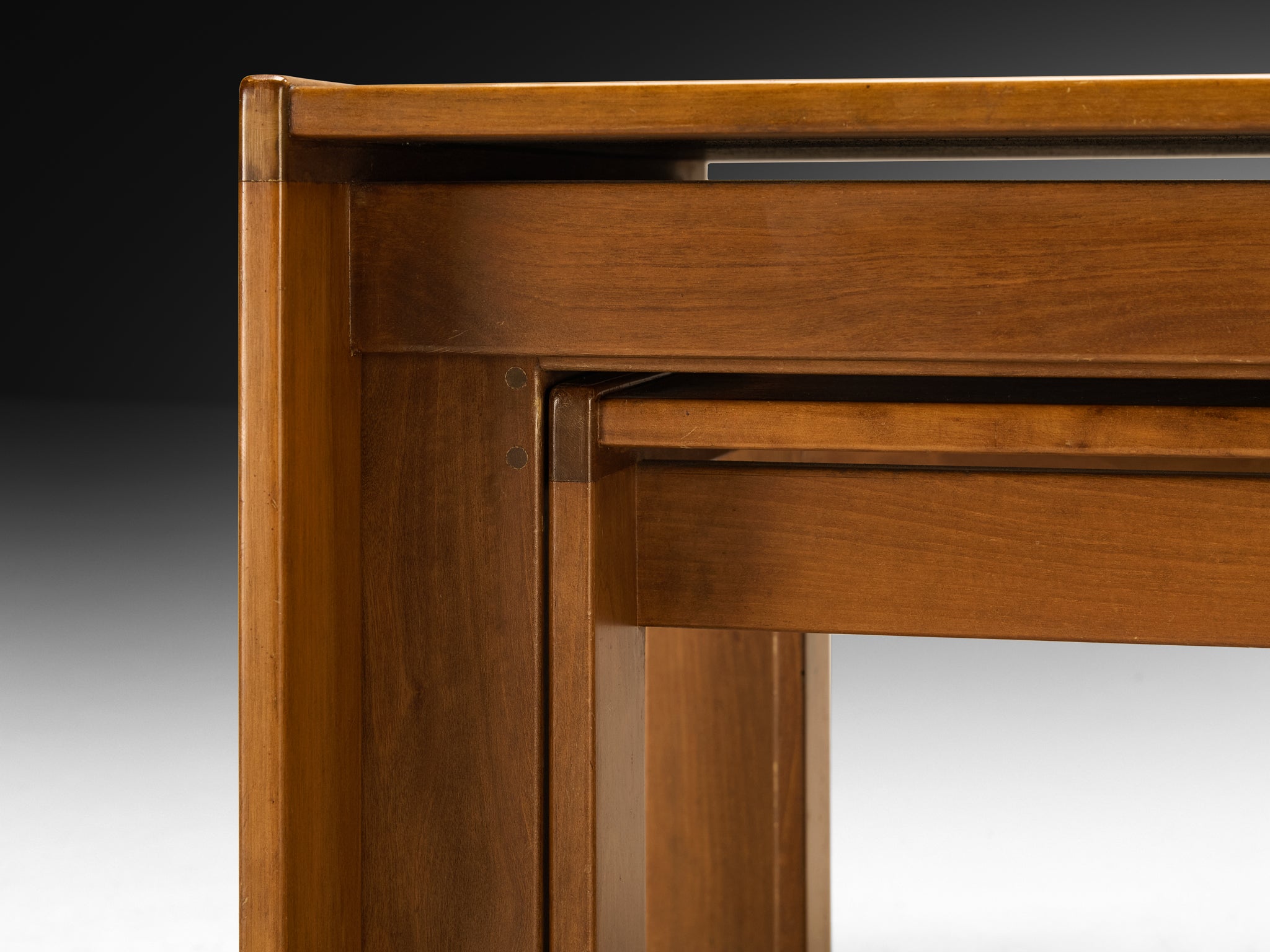 Afra & Tobia Scarpa '777' Nesting Side Table Set in Teak Tables Morentz