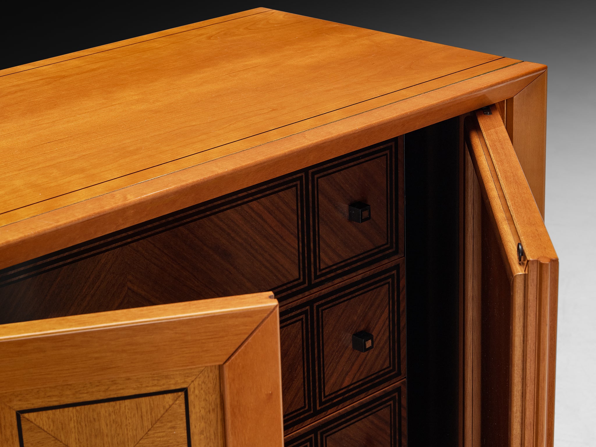 Italian Postmodern Sideboard with Geometric Front Case pieces and storage cabinets Morentz