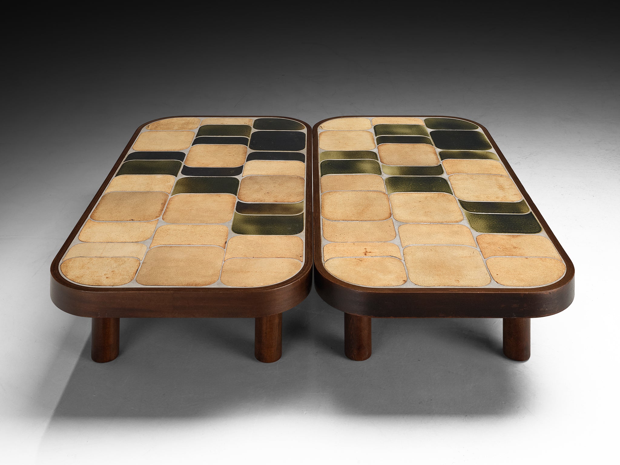 Roger Capron Large ‘Sou-Chong’ Coffee Tables in Ceramic and Wood Tables Morentz