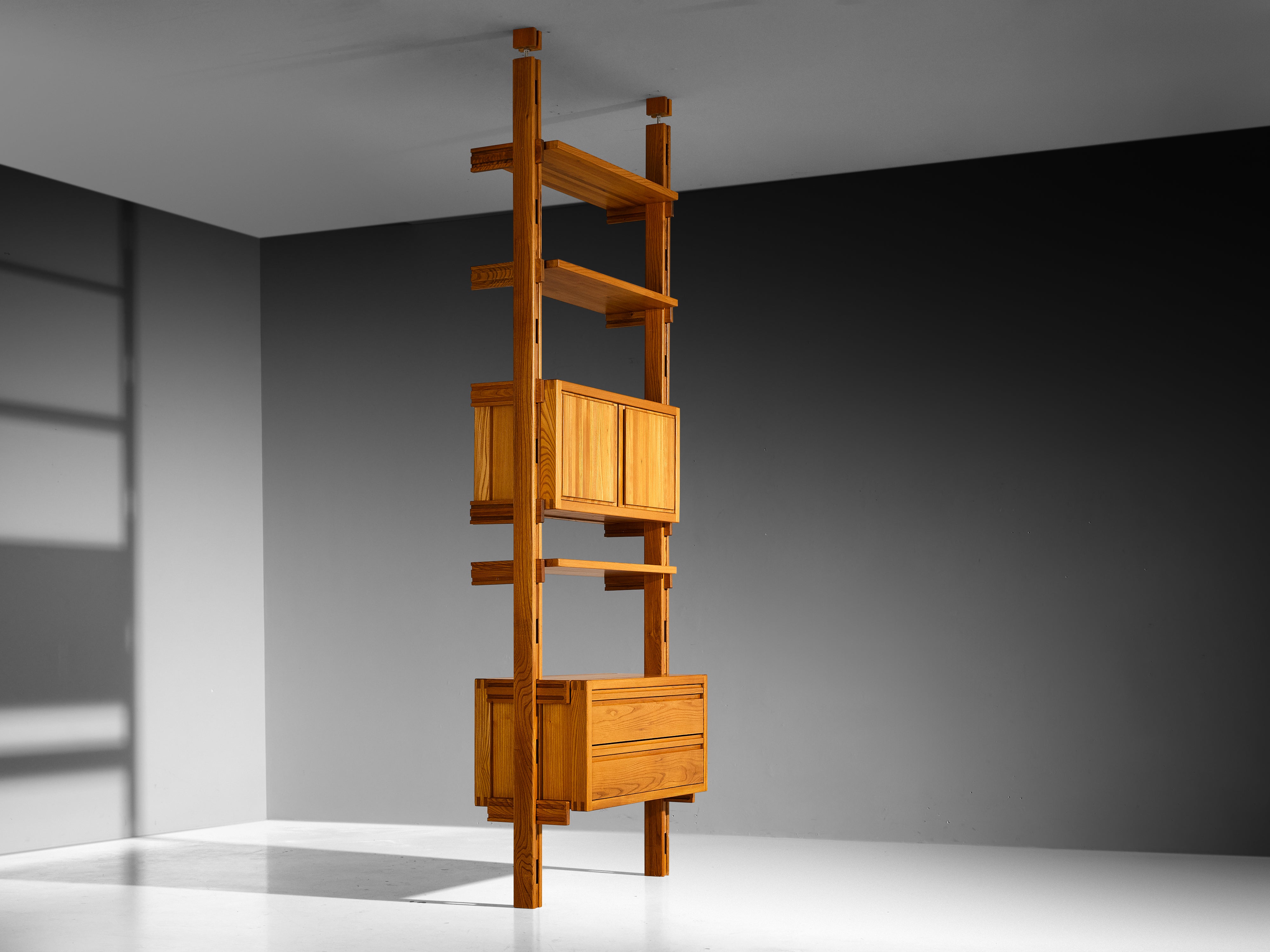 Galerie L'Orme Modular Wall Unit in Solid Elm Case pieces and storage cabinets Morentz