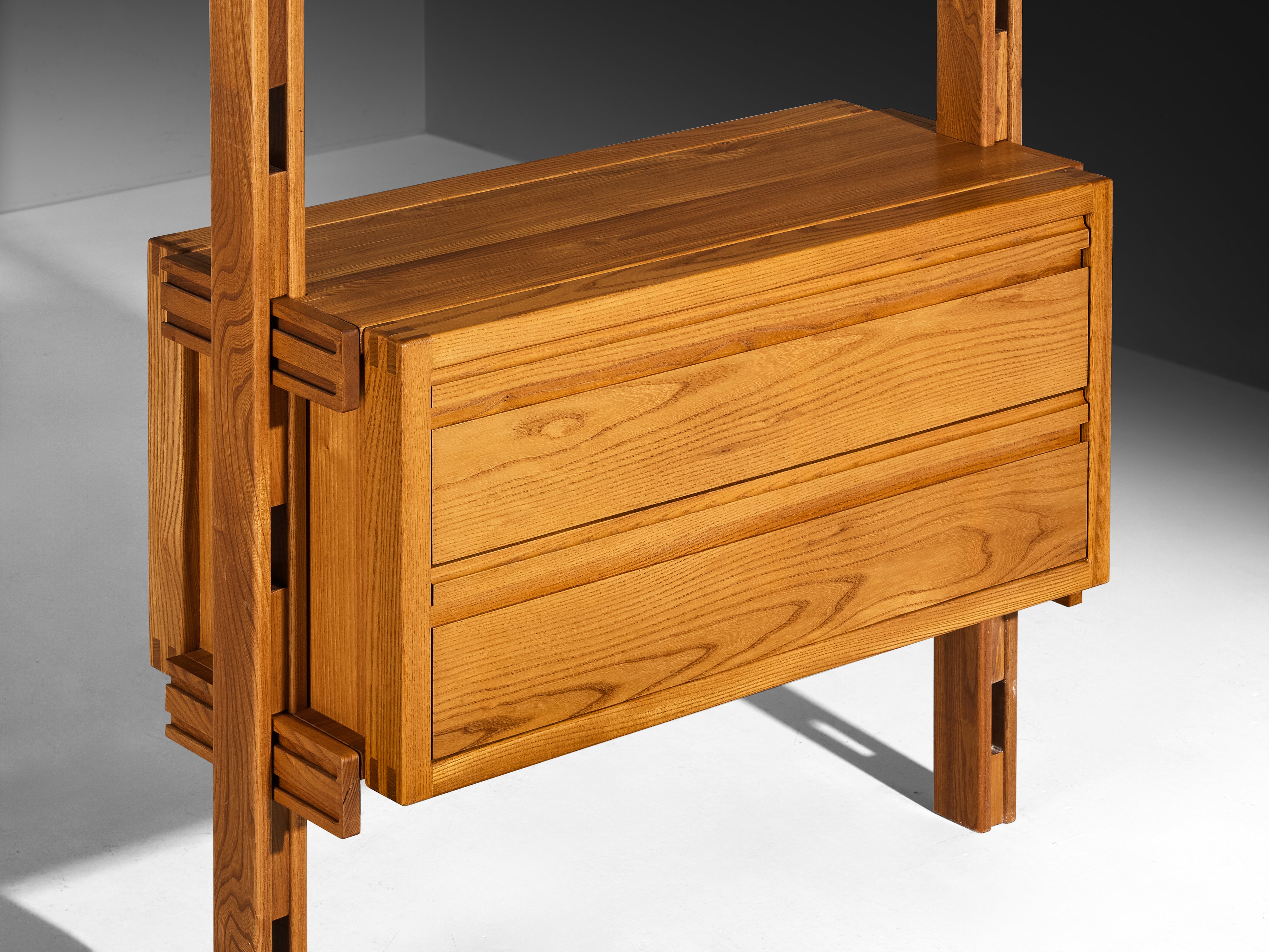 Galerie L'Orme Modular Wall Unit in Solid Elm Case pieces and storage cabinets Morentz