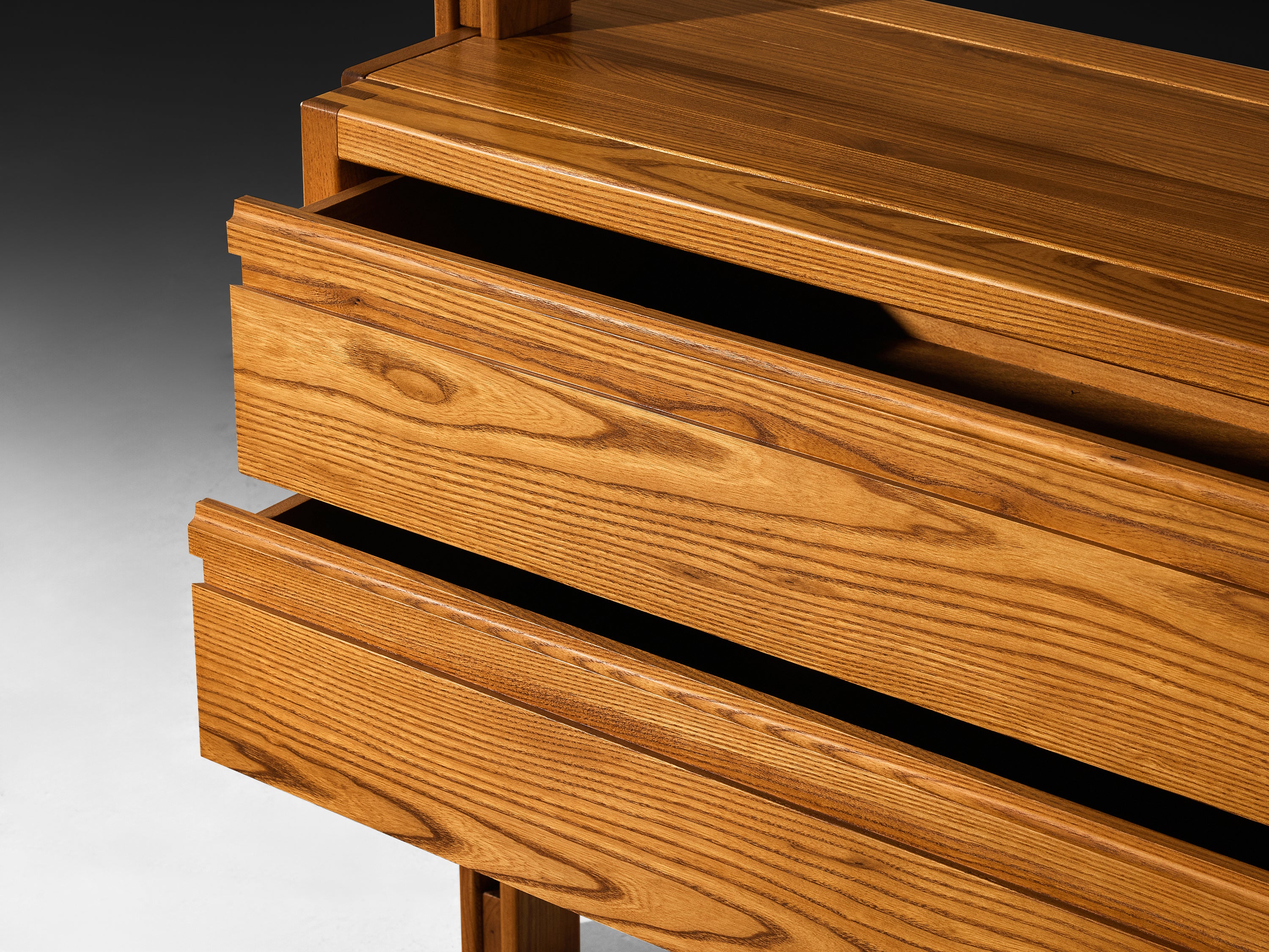 Galerie L'Orme Modular Wall Unit in Solid Elm Case pieces and storage cabinets Morentz