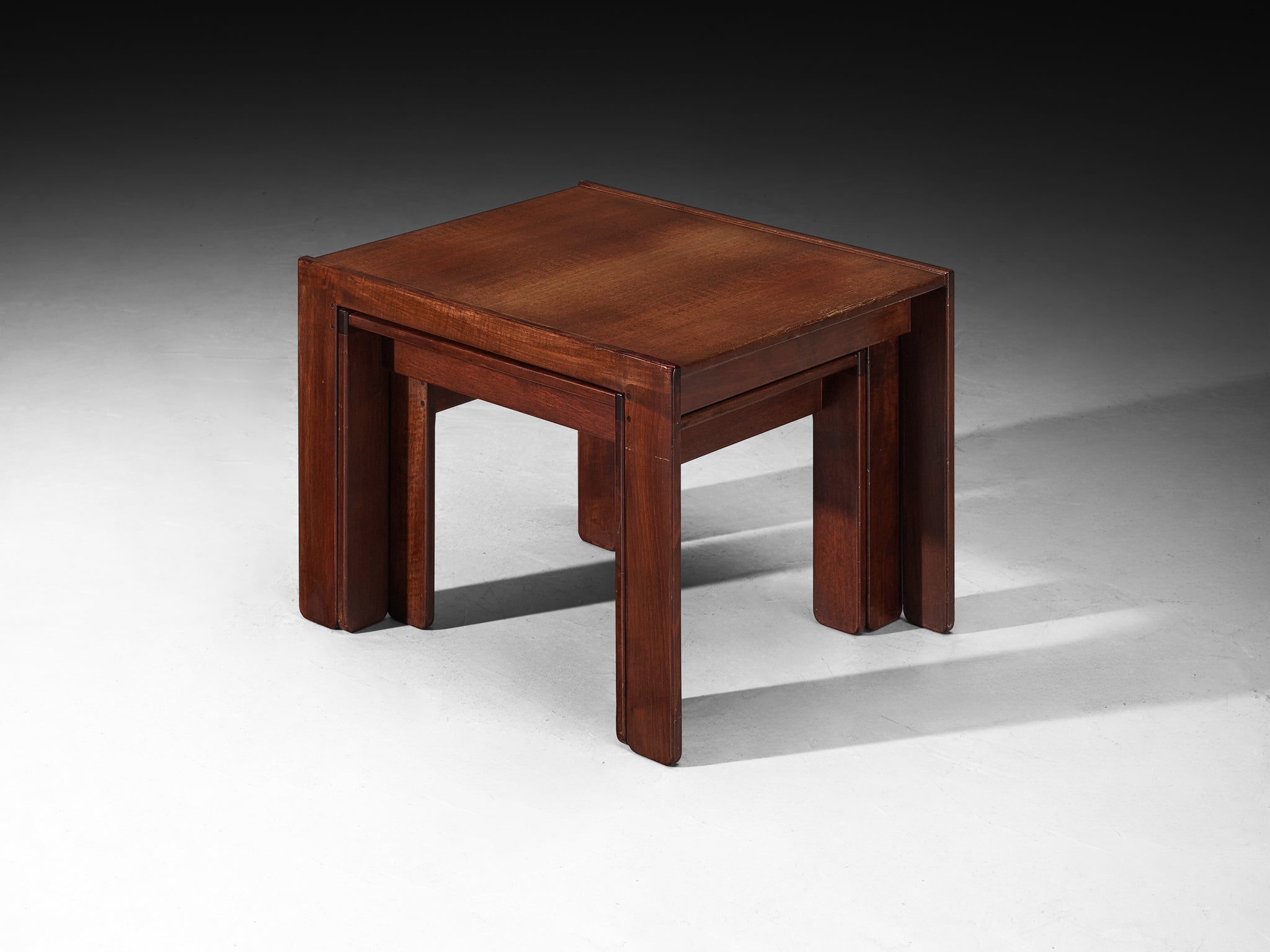 Afra & Tobia Scarpa for Cassina '777' Nesting Tables in Walnut Tables Morentz