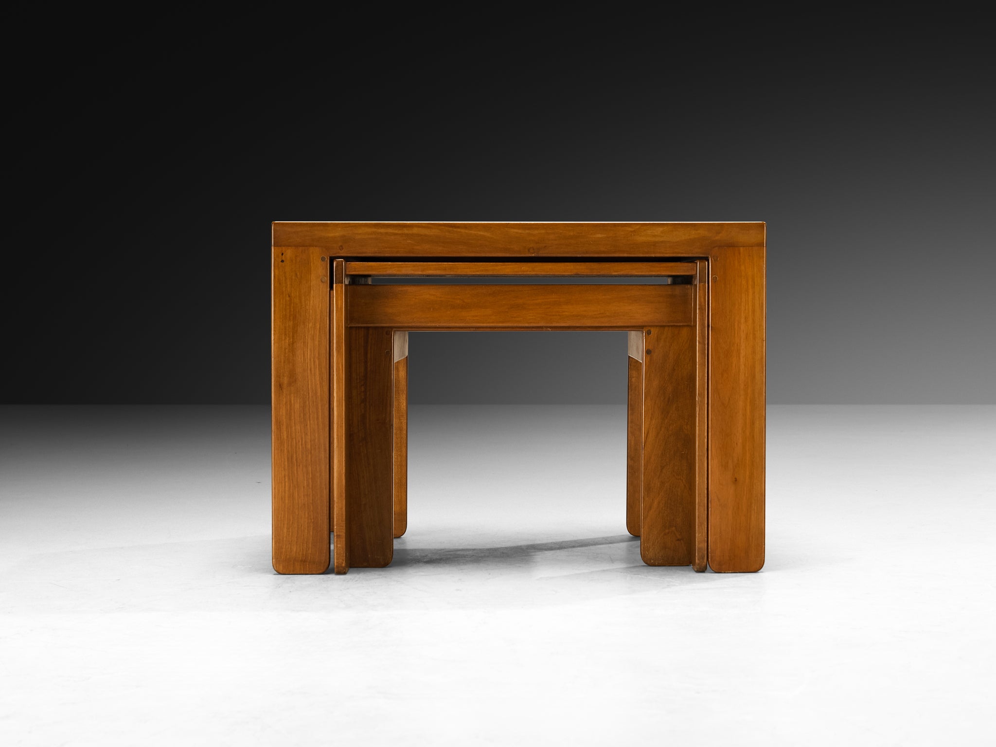 Afra & Tobia Scarpa '777' Nesting Tables in Walnut Tables Morentz