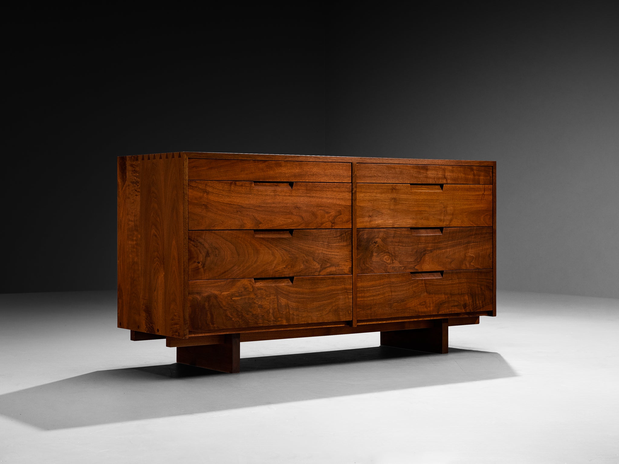 George Nakashima for George Nakashima Studio Double Chest of Drawers in Walnut Case pieces and storage cabinets Morentz