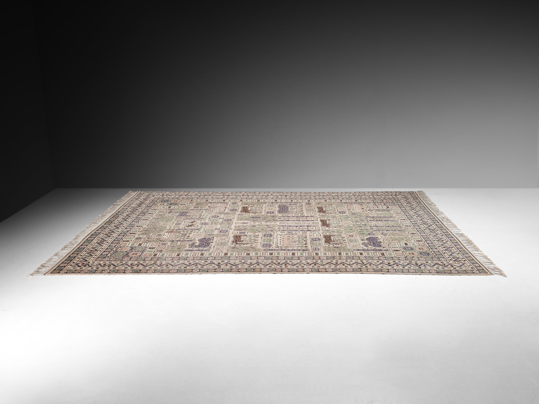 Märta Måås-Fjetterström Rare and Large 'Hästhagen' Carpet in Wool 522cm/205.51in. Rugs and Carpets Morentz