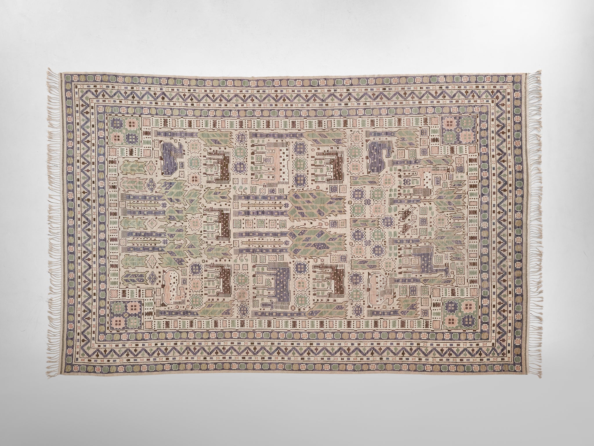 Märta Måås-Fjetterström Rare and Large 'Hästhagen' Carpet in Wool 522cm/205.51in. Rugs and Carpets Morentz