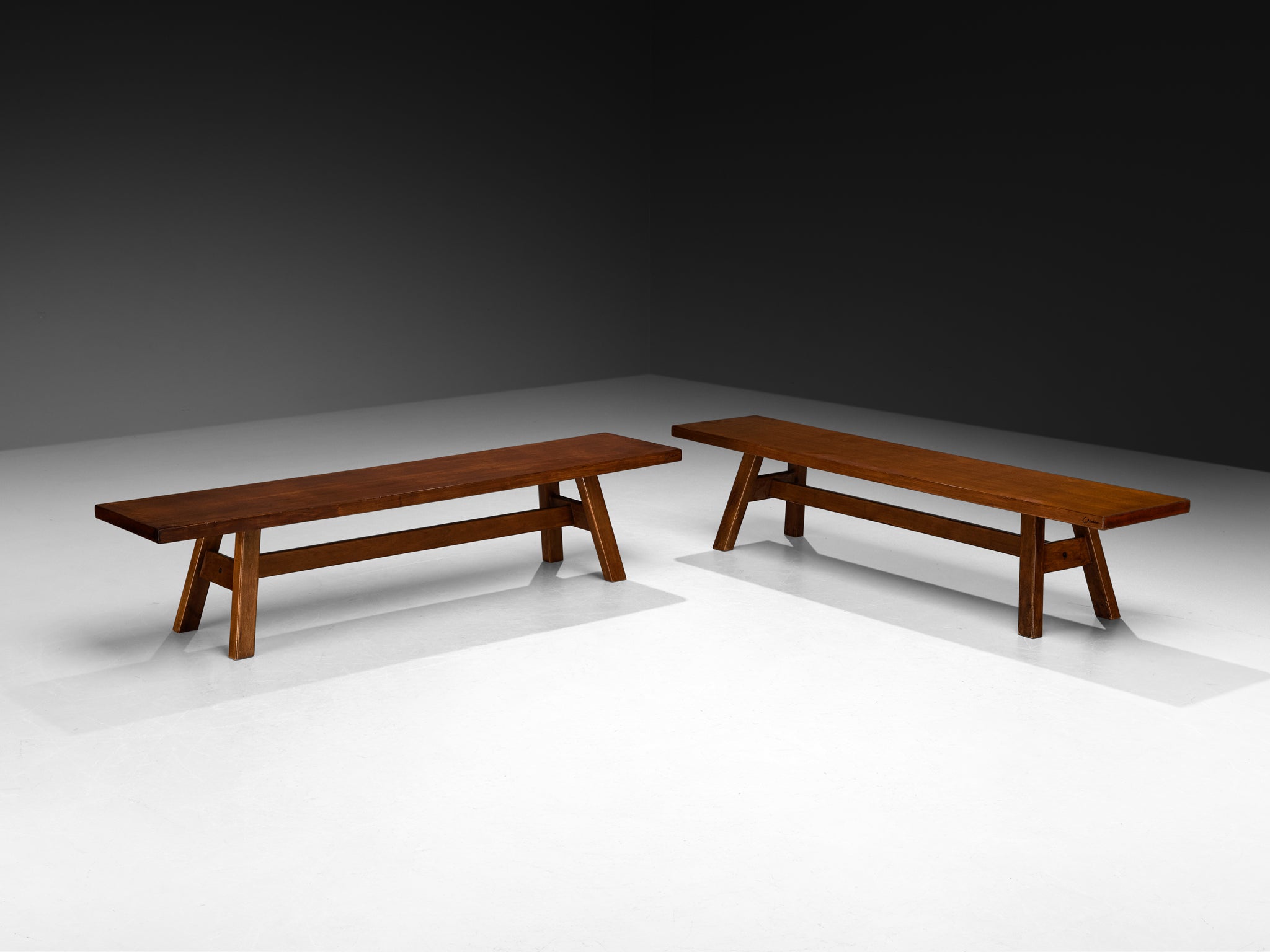 Giovanni Michelucci 'Torbecchia' Benches in Walnut Seating Morentz