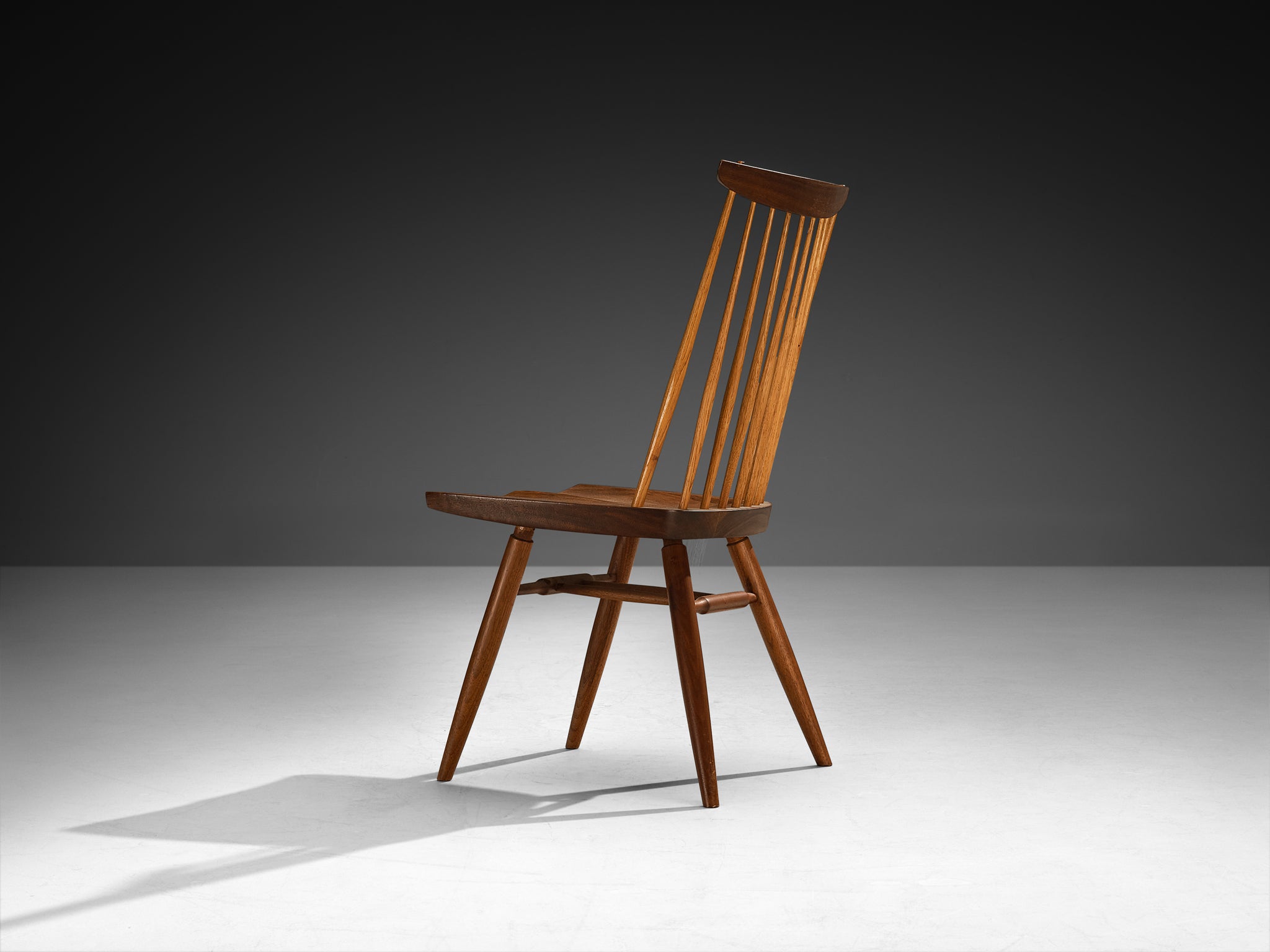 George Nakashima Set of Six 'New' Dining Chairs in Walnut and Hickory