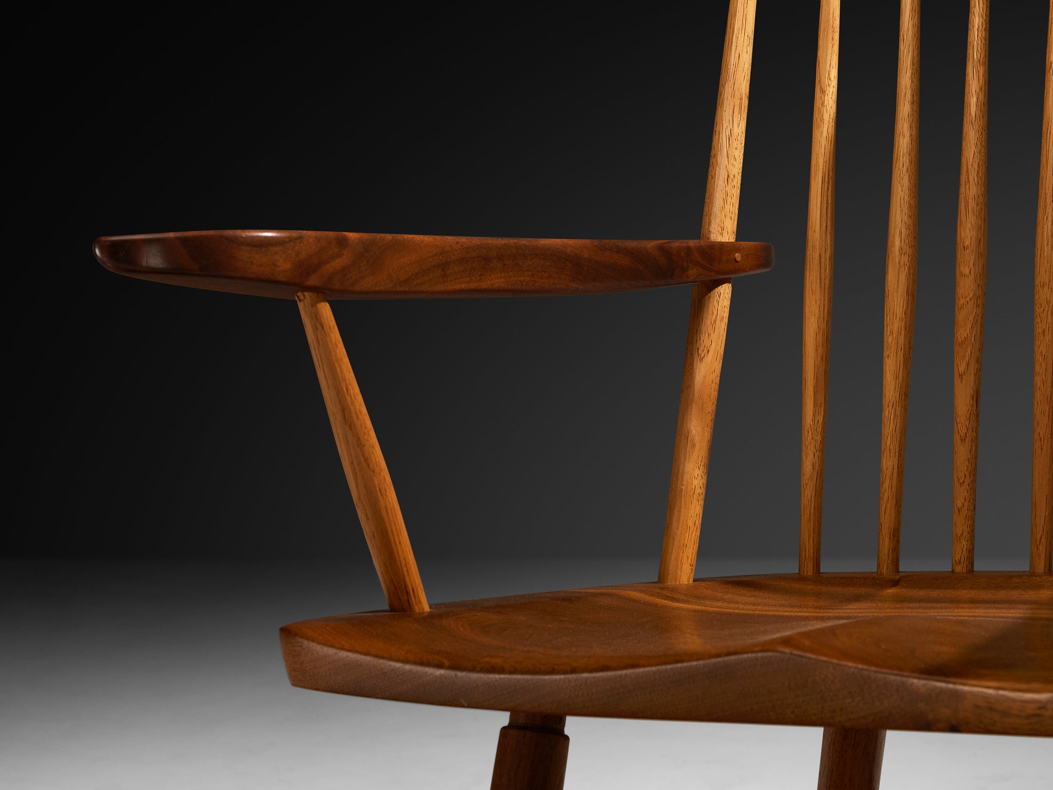 George Nakashima 'New' Armchair in Walnut and Hickory Seating Morentz