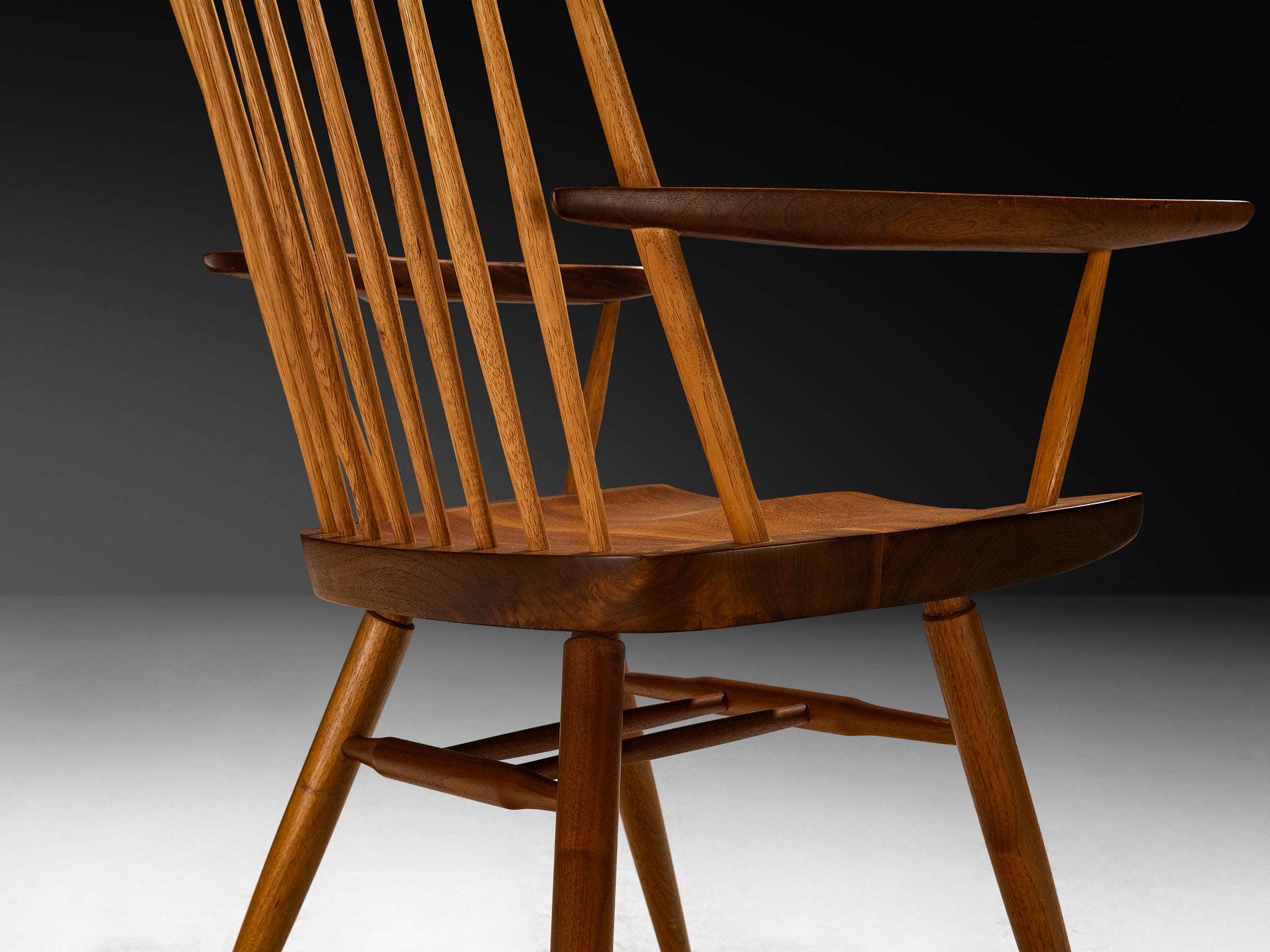 George Nakashima 'New' Armchair in Walnut and Hickory Seating Morentz