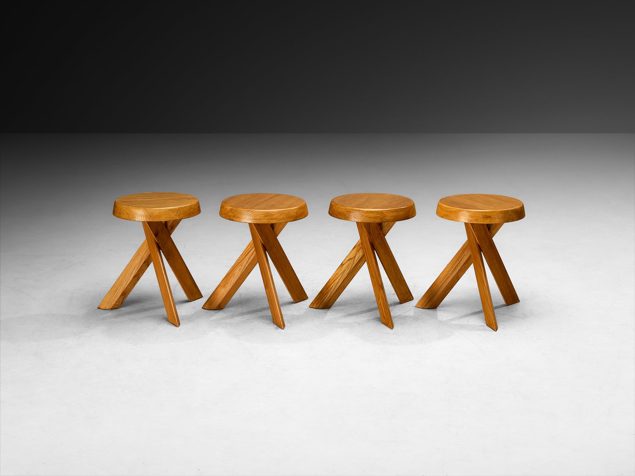Pierre Chapo Stools 'S13A' in Solid Elm Seating Morentz