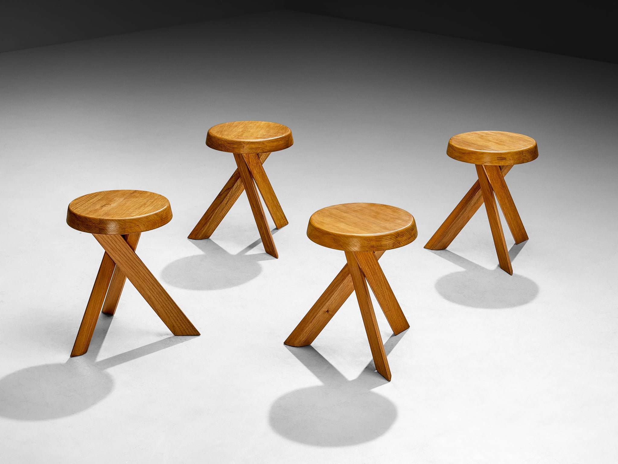 Pierre Chapo Stools 'S13A' in Solid Elm Seating Morentz