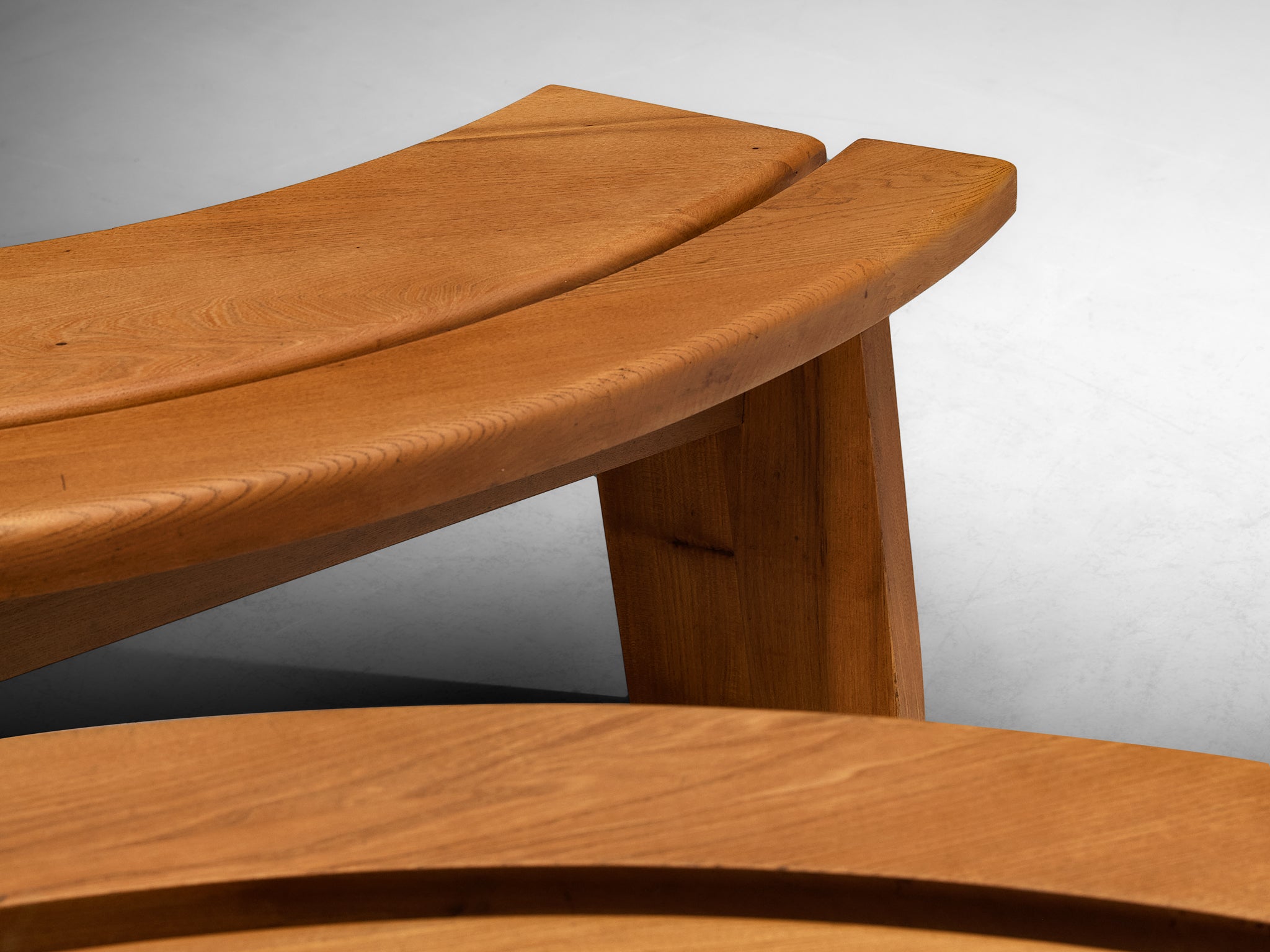 Pierre Chapo Early 'S38A' Benches in Solid Elm Seating Morentz