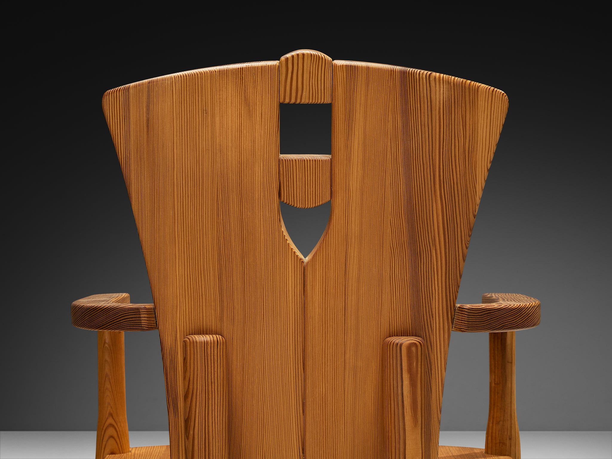 Set of Six Post-Modern Chairs in Solid Pine