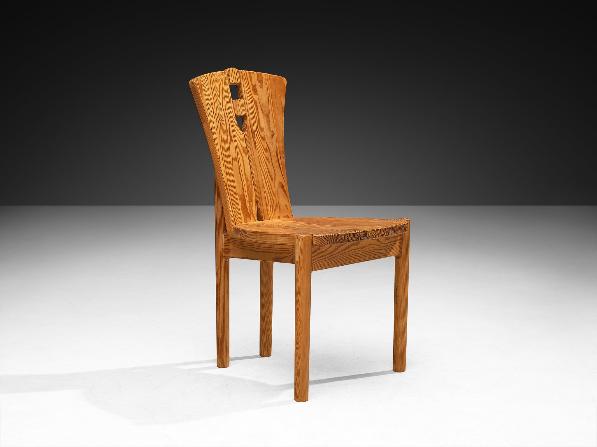 Set of Six Post-Modern Chairs in Solid Pine