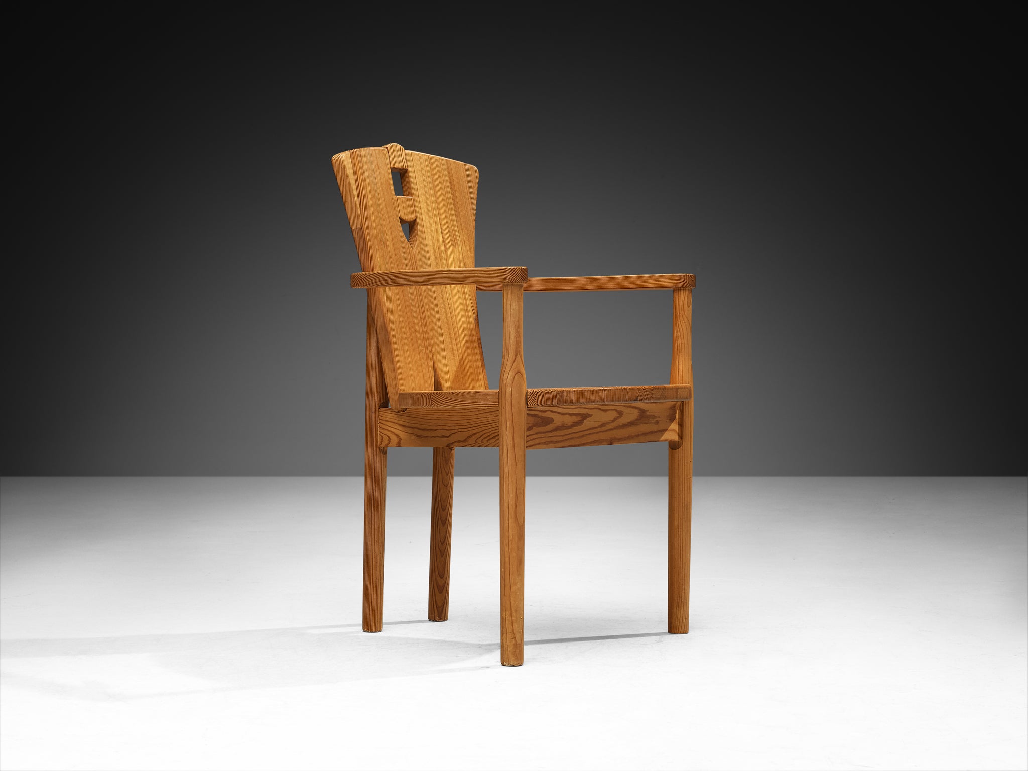 Set of Six Post-Modern Chairs in Solid Pine