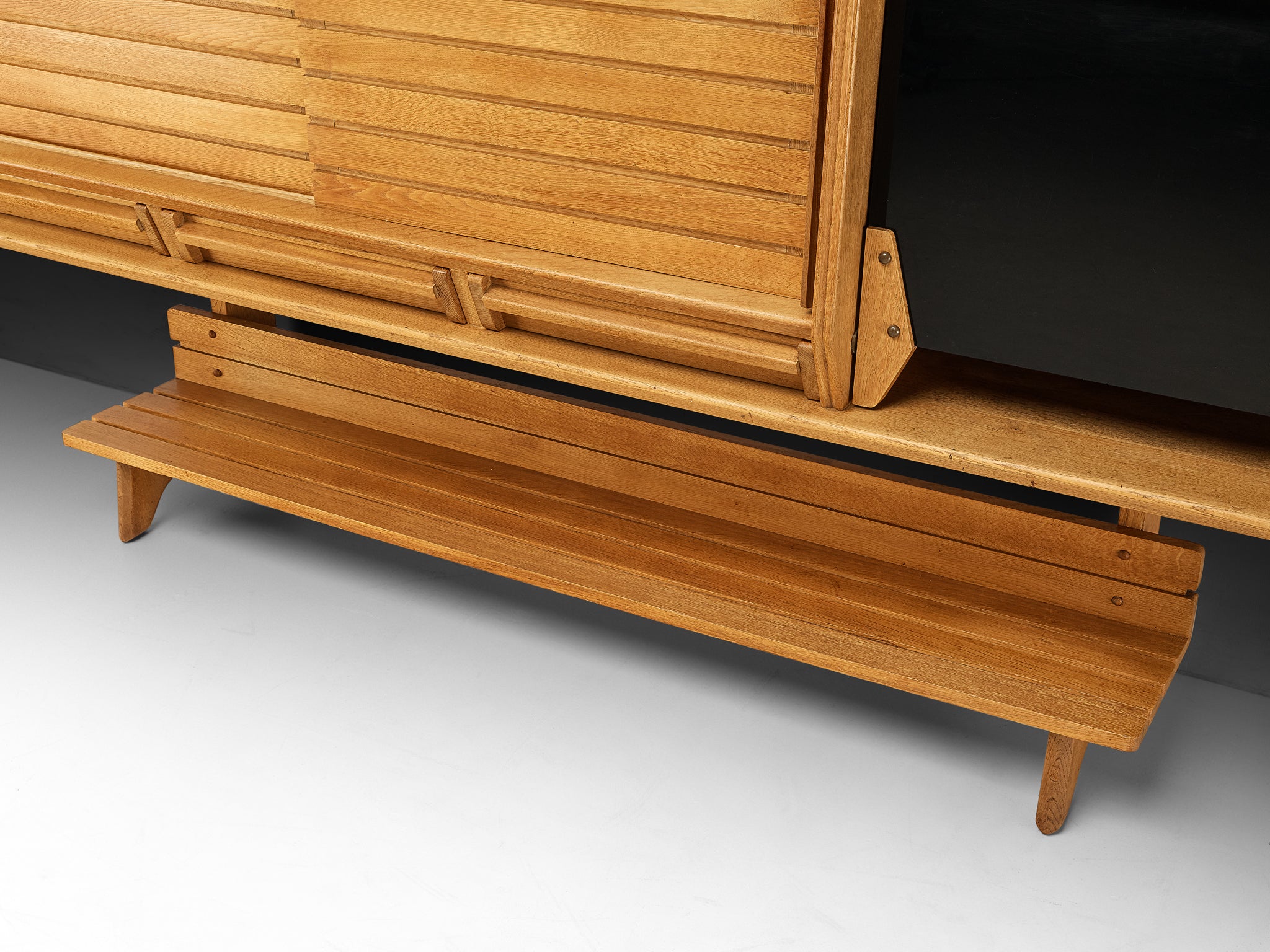 Guillerme & Chambron Sideboard in Oak, Glass and Ceramic Case pieces and storage cabinets Morentz