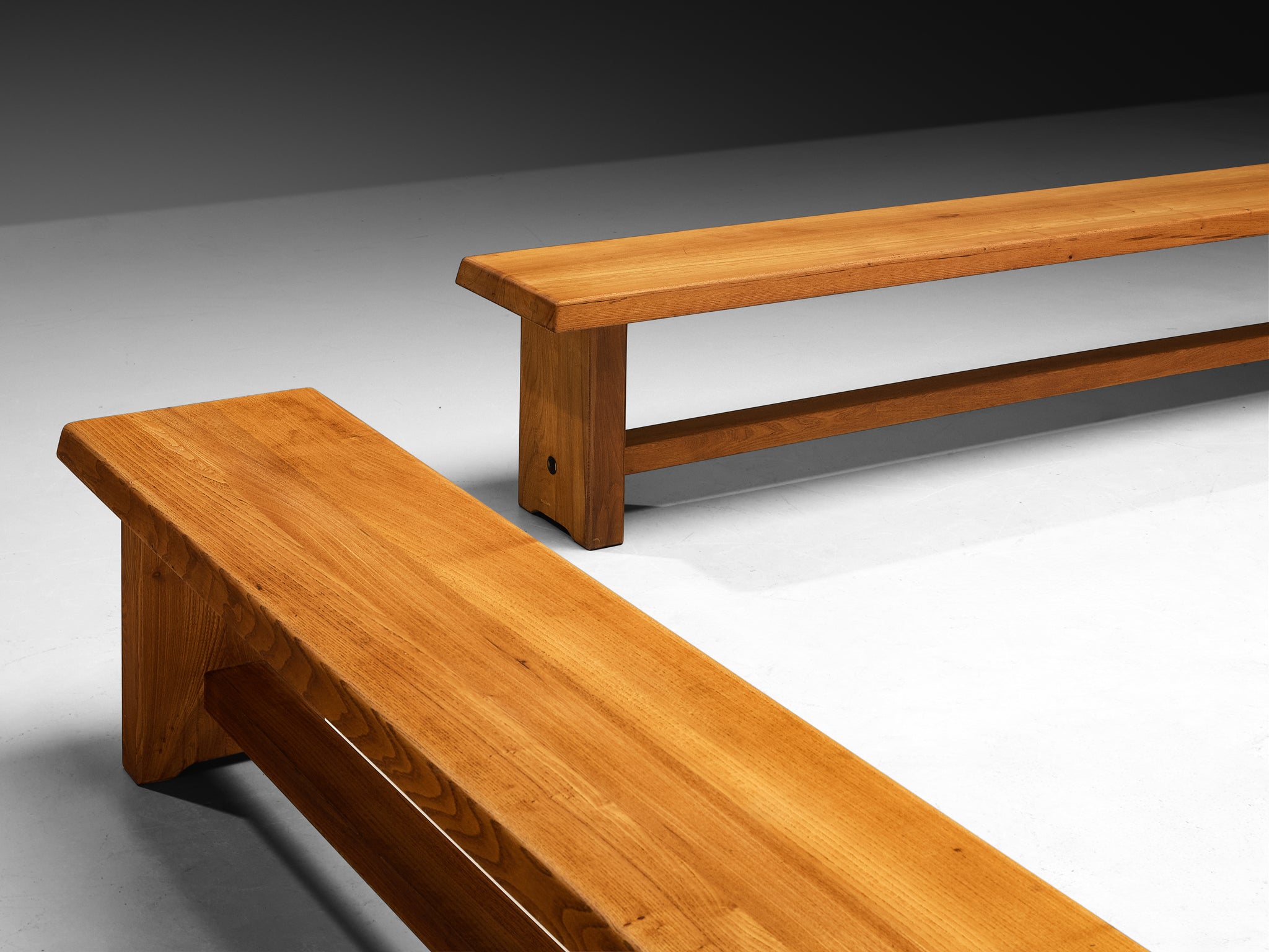 Pierre Chapo Benches Model 'S14D' in Elm Seating Morentz