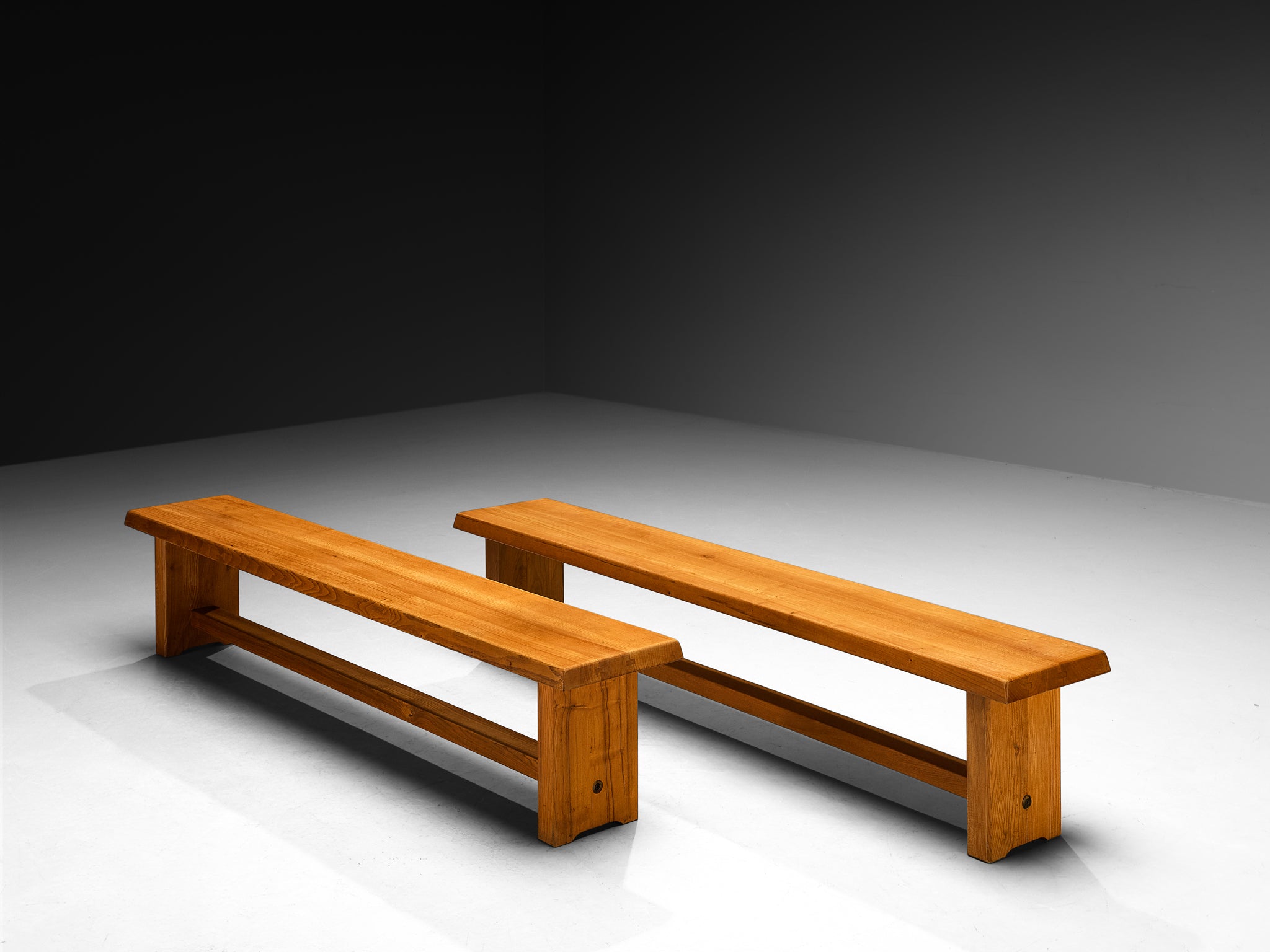 Pierre Chapo Benches Model 'S14D' in Elm Seating Morentz