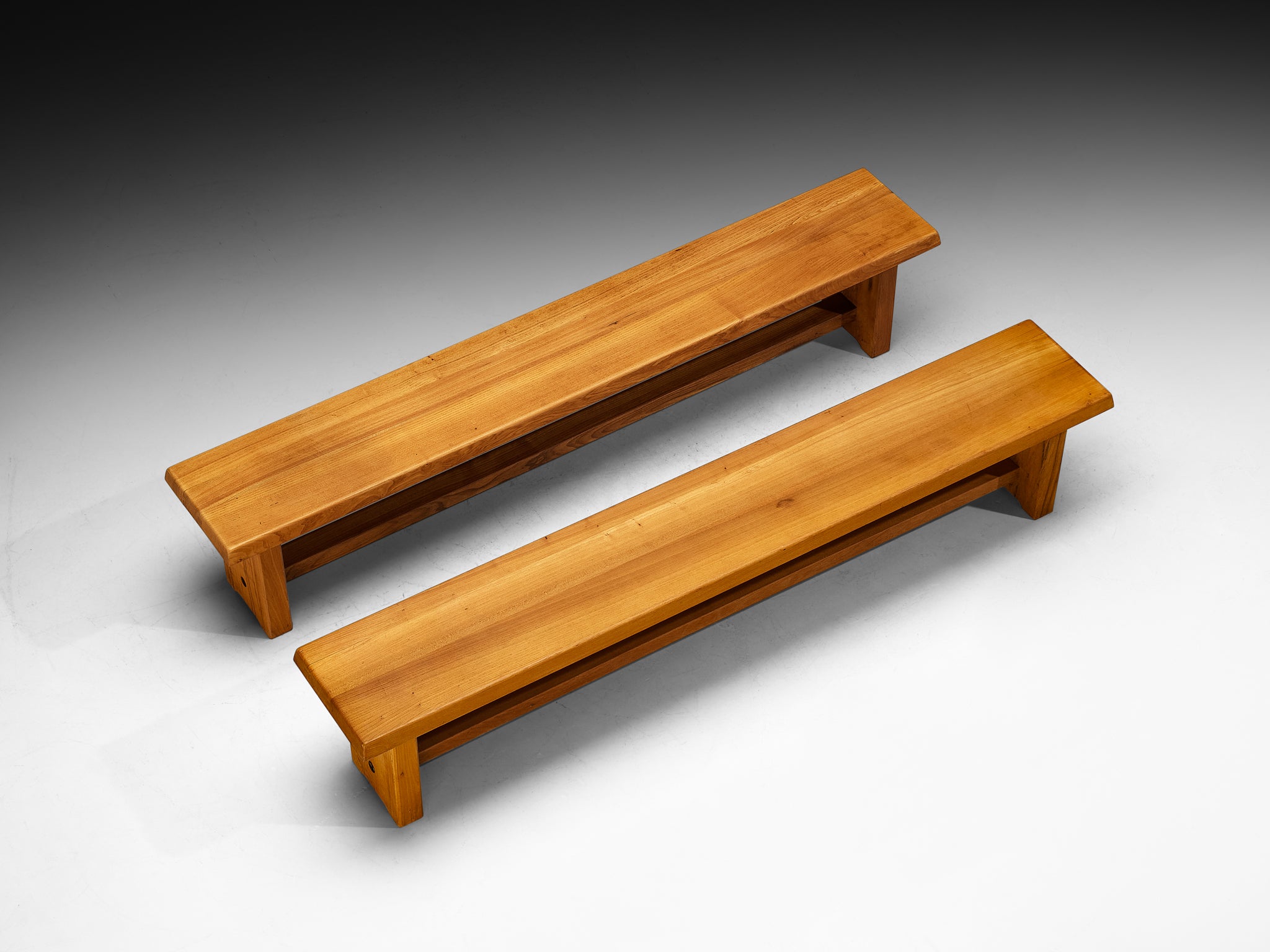 Pierre Chapo Benches Model 'S14D' in Elm Seating Morentz