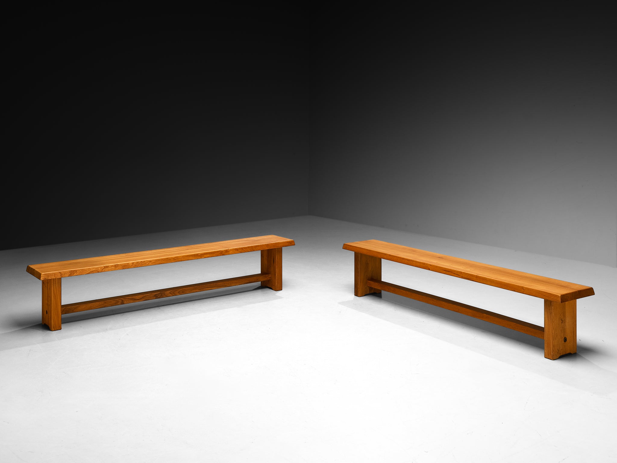 Pierre Chapo Benches Model 'S14D' in Elm Seating Morentz